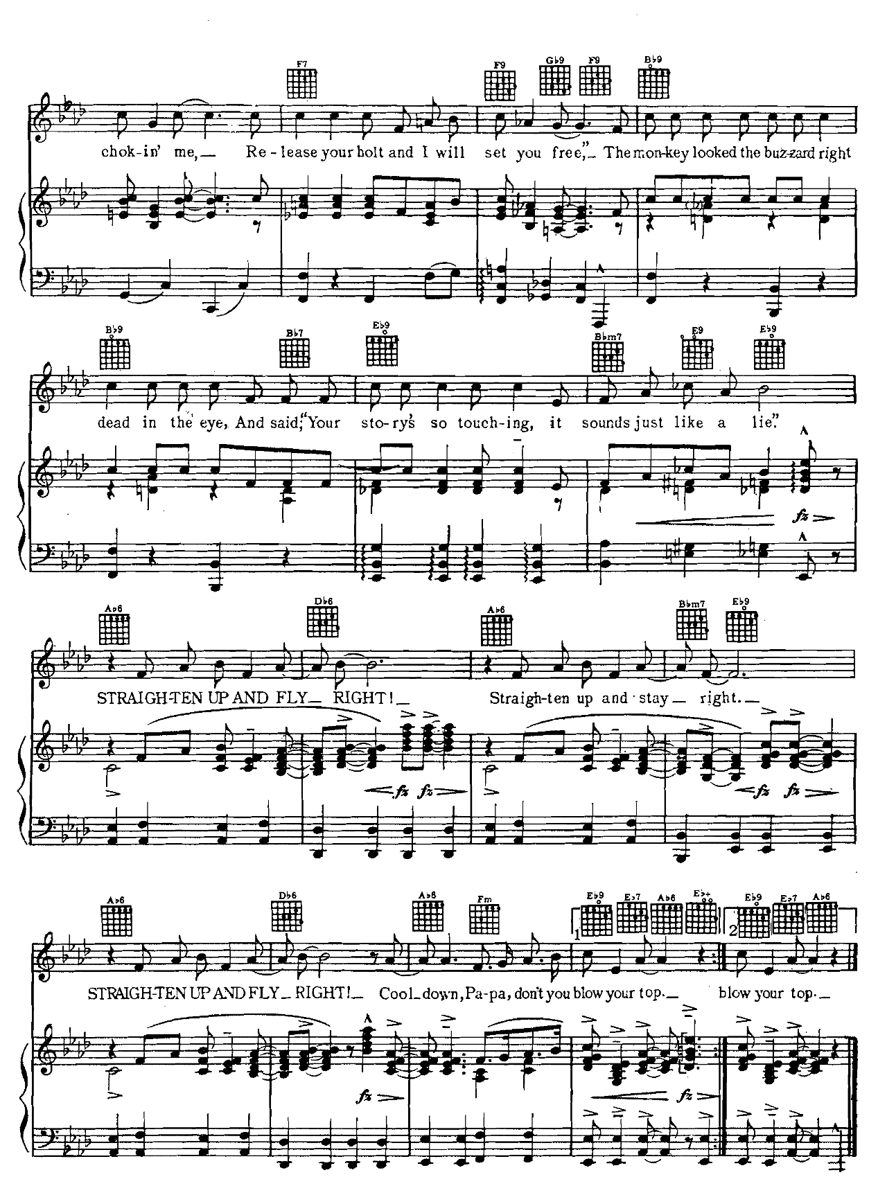 Straighten Up And Fly Right sheet music 3