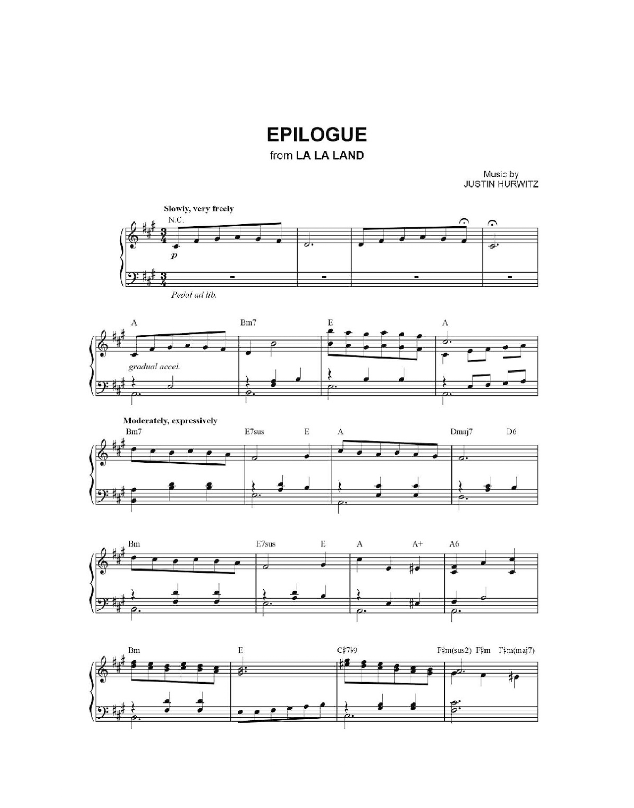 Epilogue sheet music