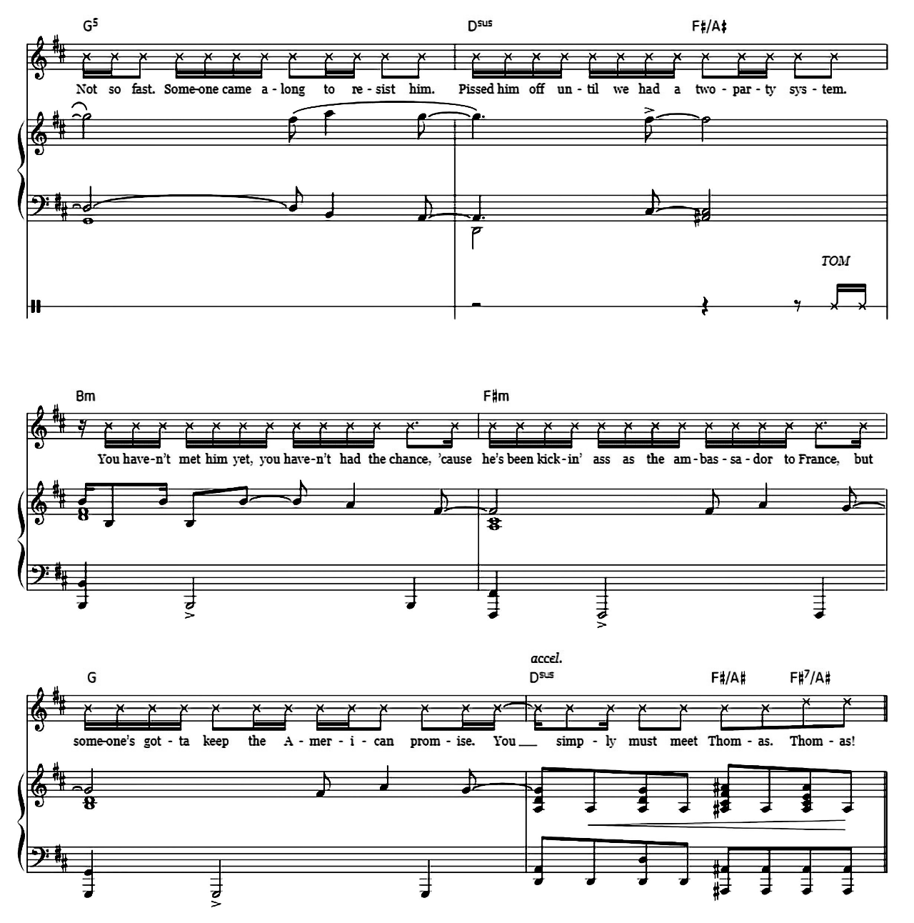 What'd I Miss (from Hamilton) sheet music 3