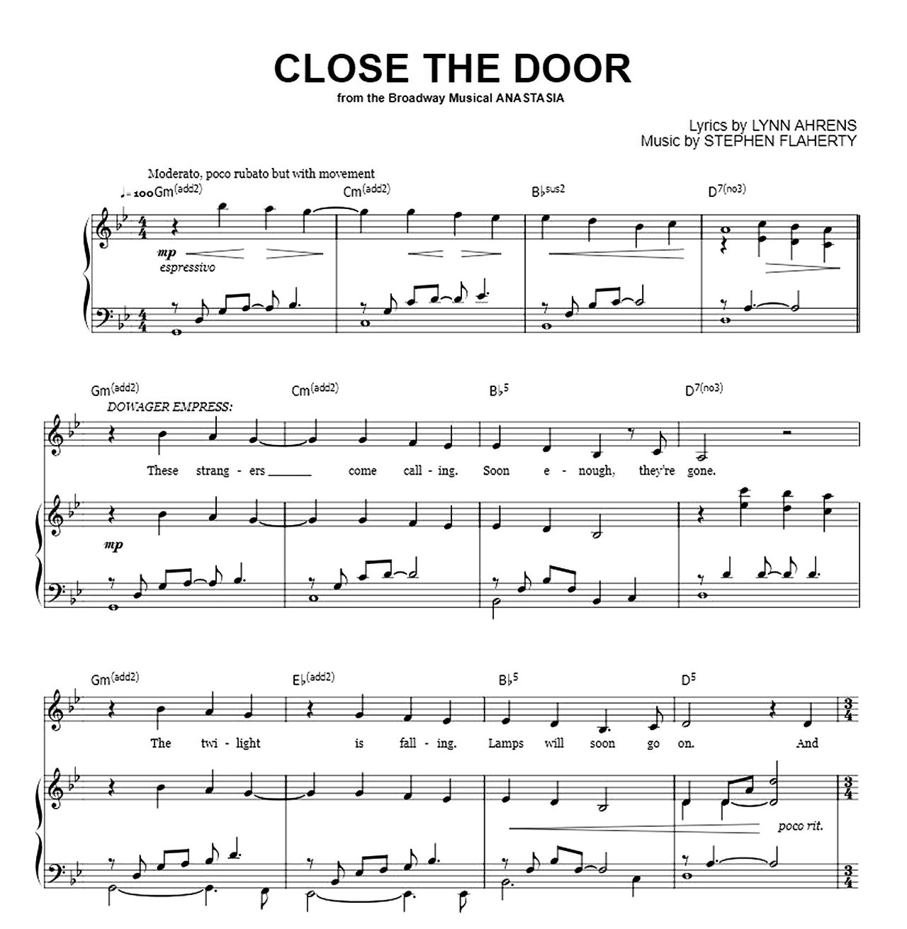 Close The Door sheet music