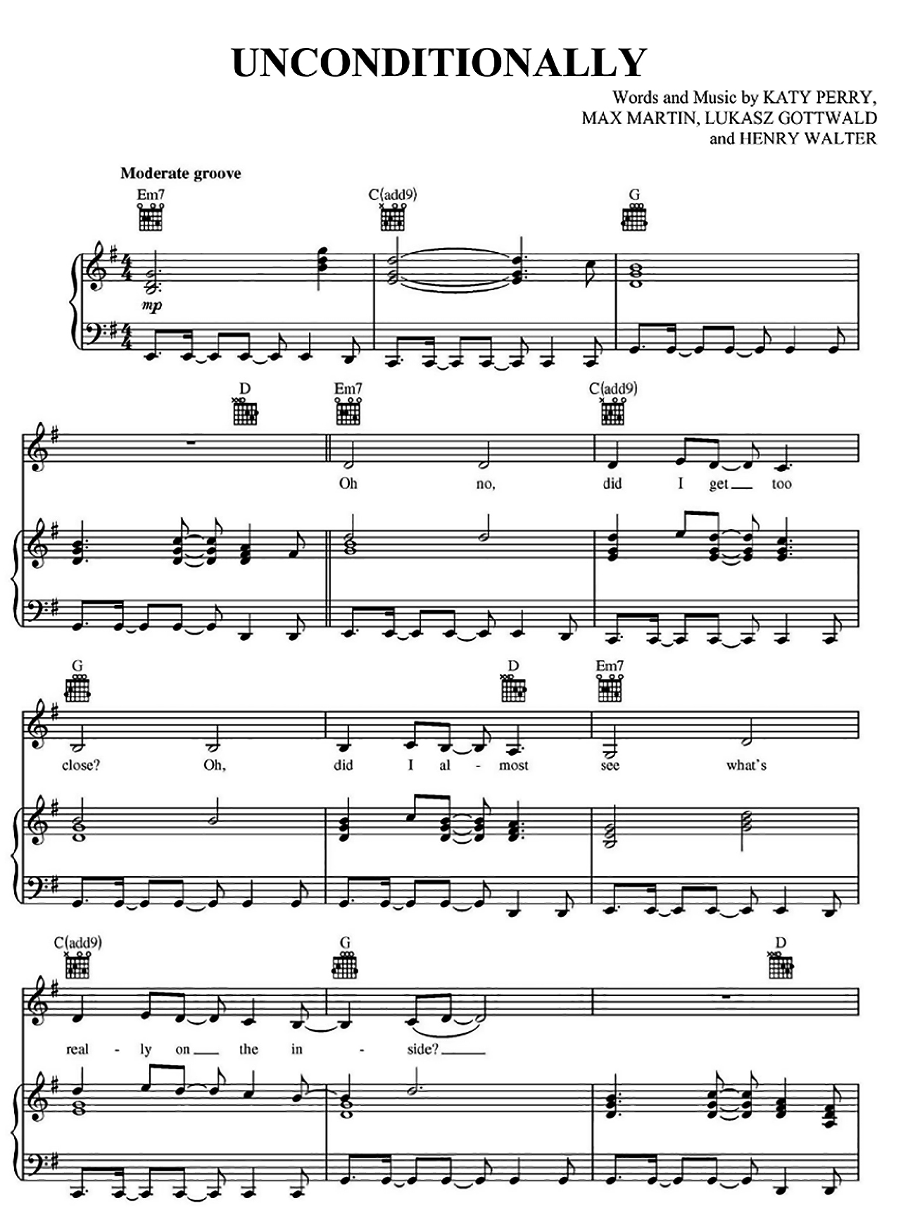 Unconditionally sheet music