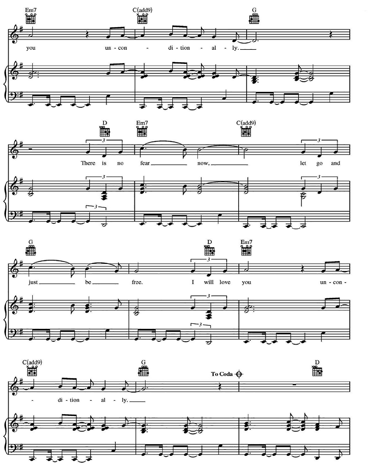 Unconditionally sheet music 3