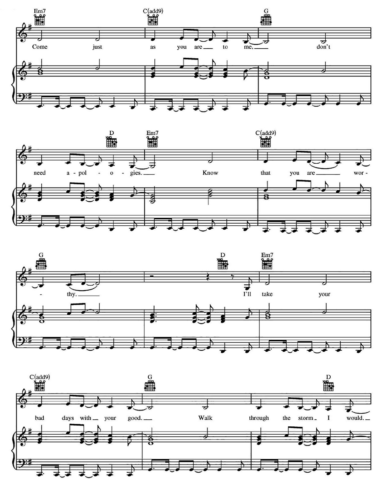 Unconditionally sheet music 4