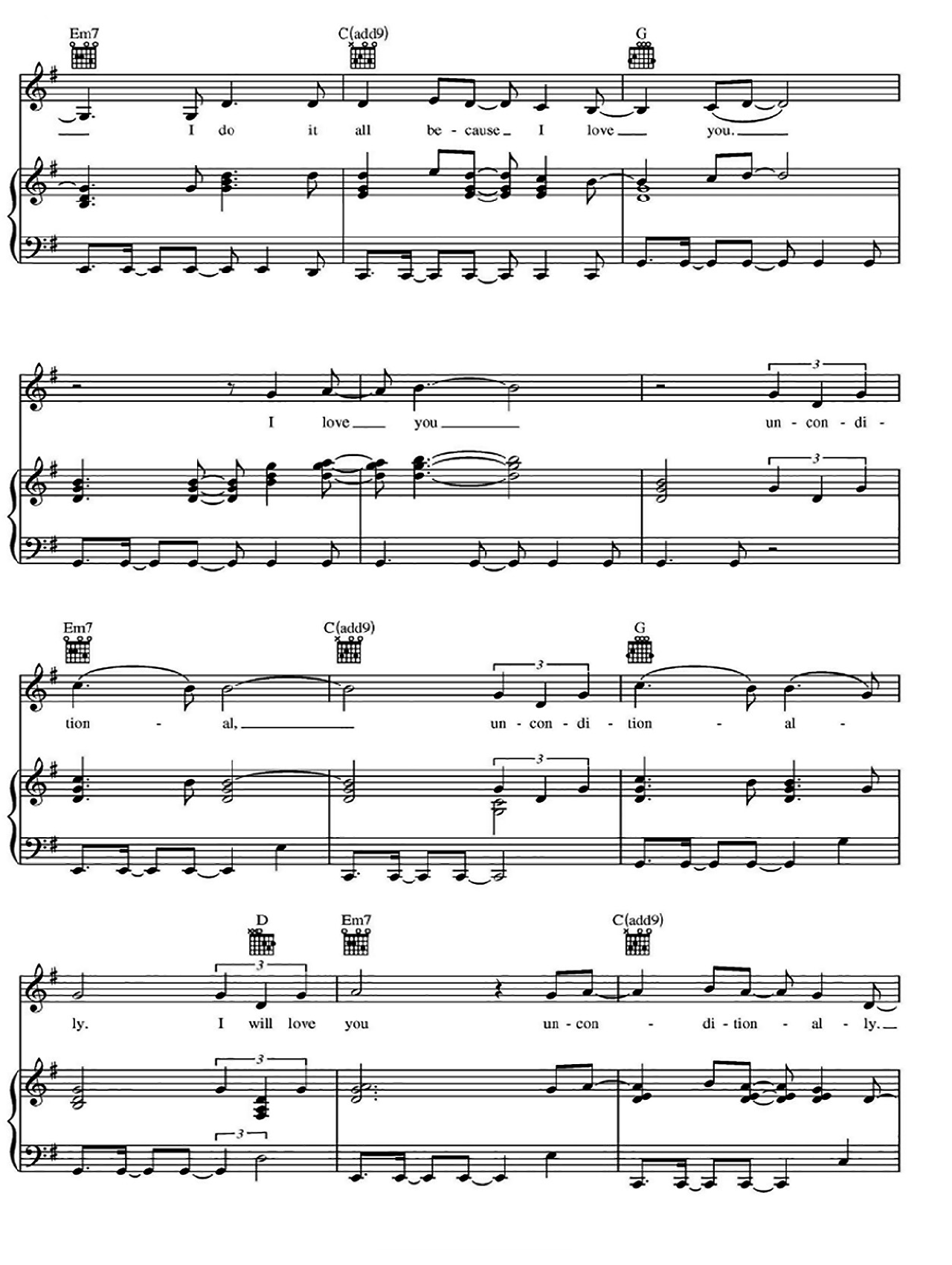 Unconditionally sheet music 5
