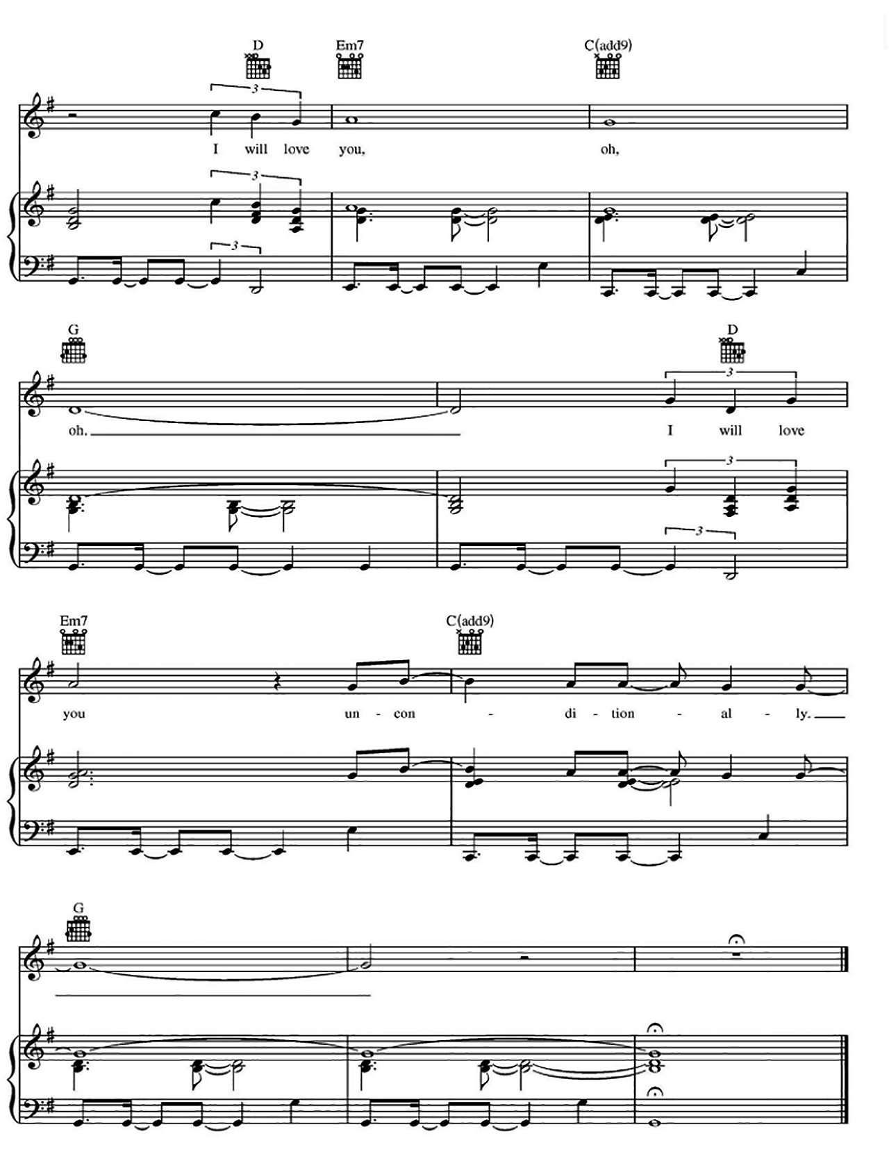 Unconditionally sheet music 9