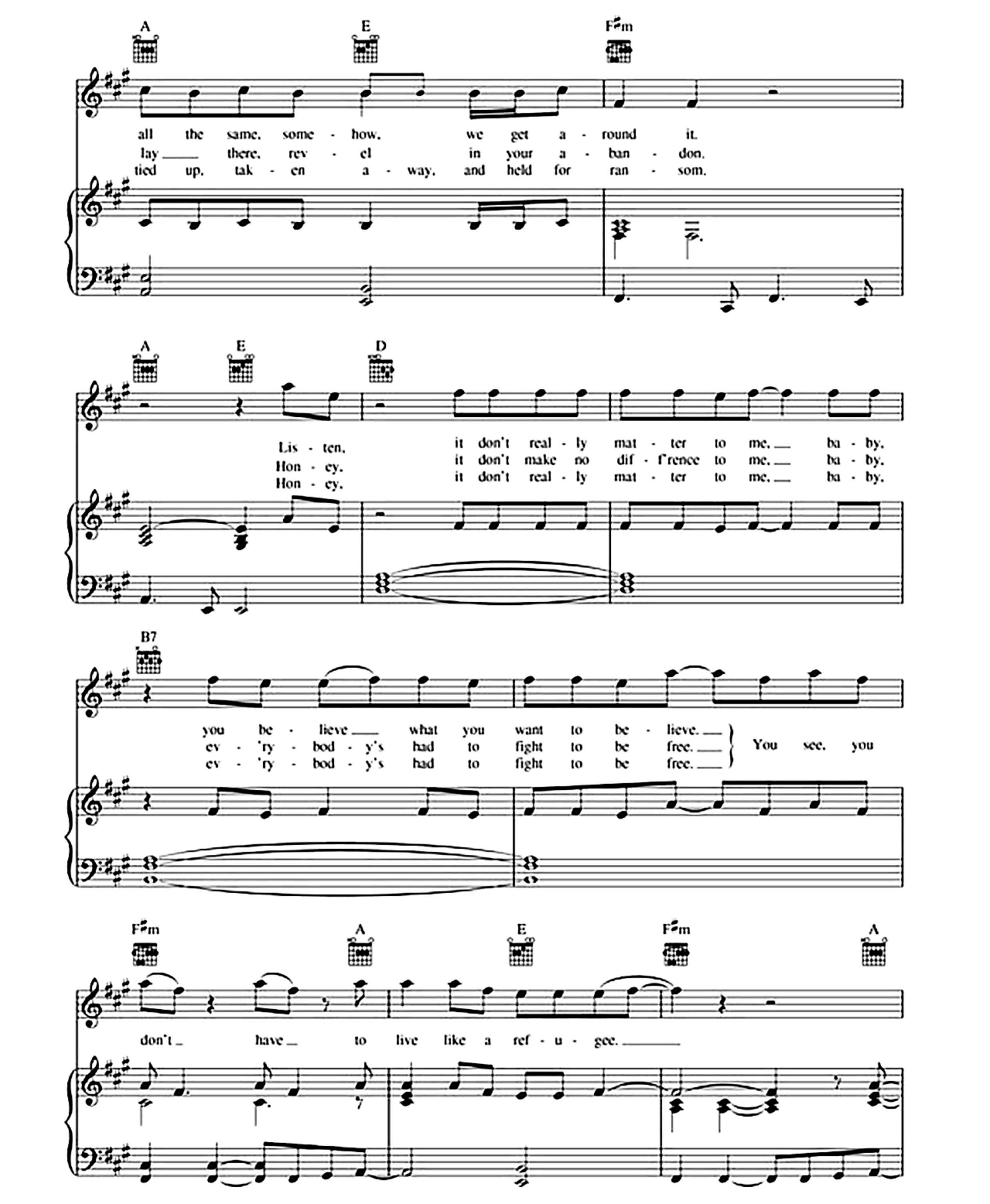 Refugee sheet music 2