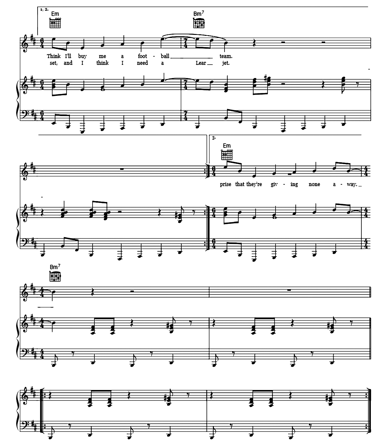 Money sheet music 3