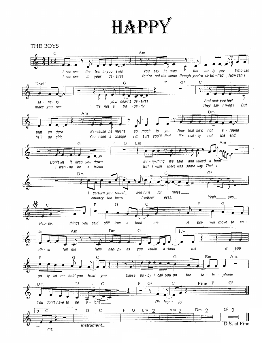 Happy sheet music