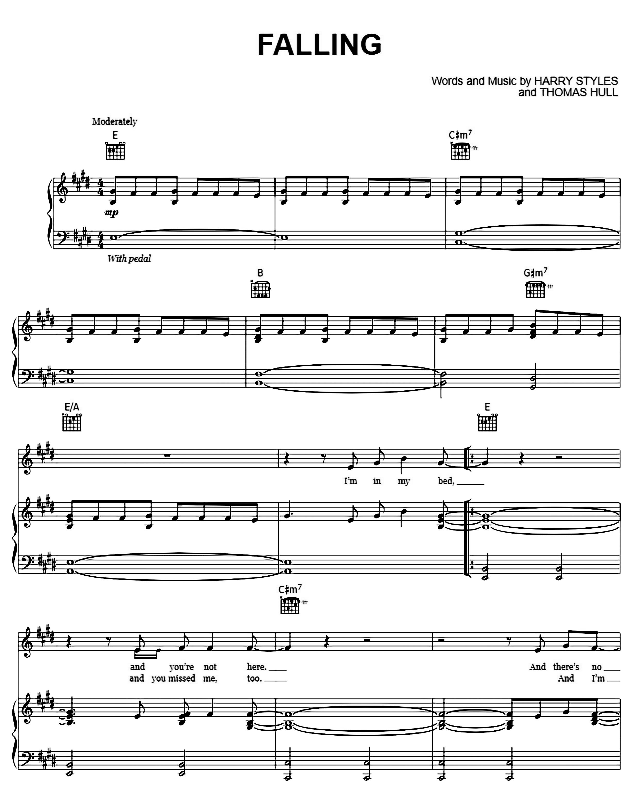 Falling sheet music