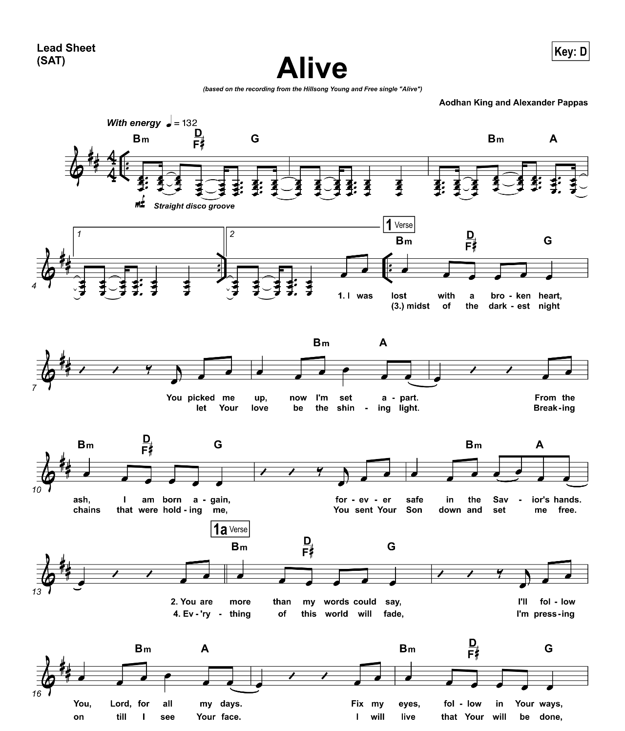 Alive sheet music