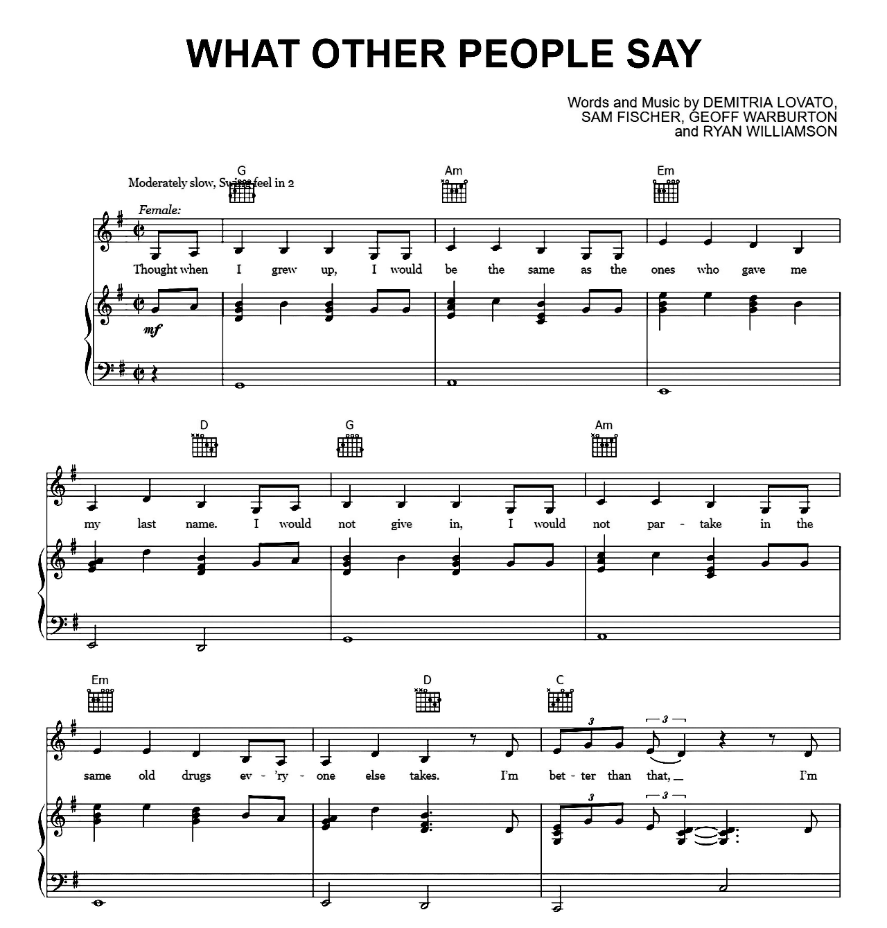What Other People Say sheet music