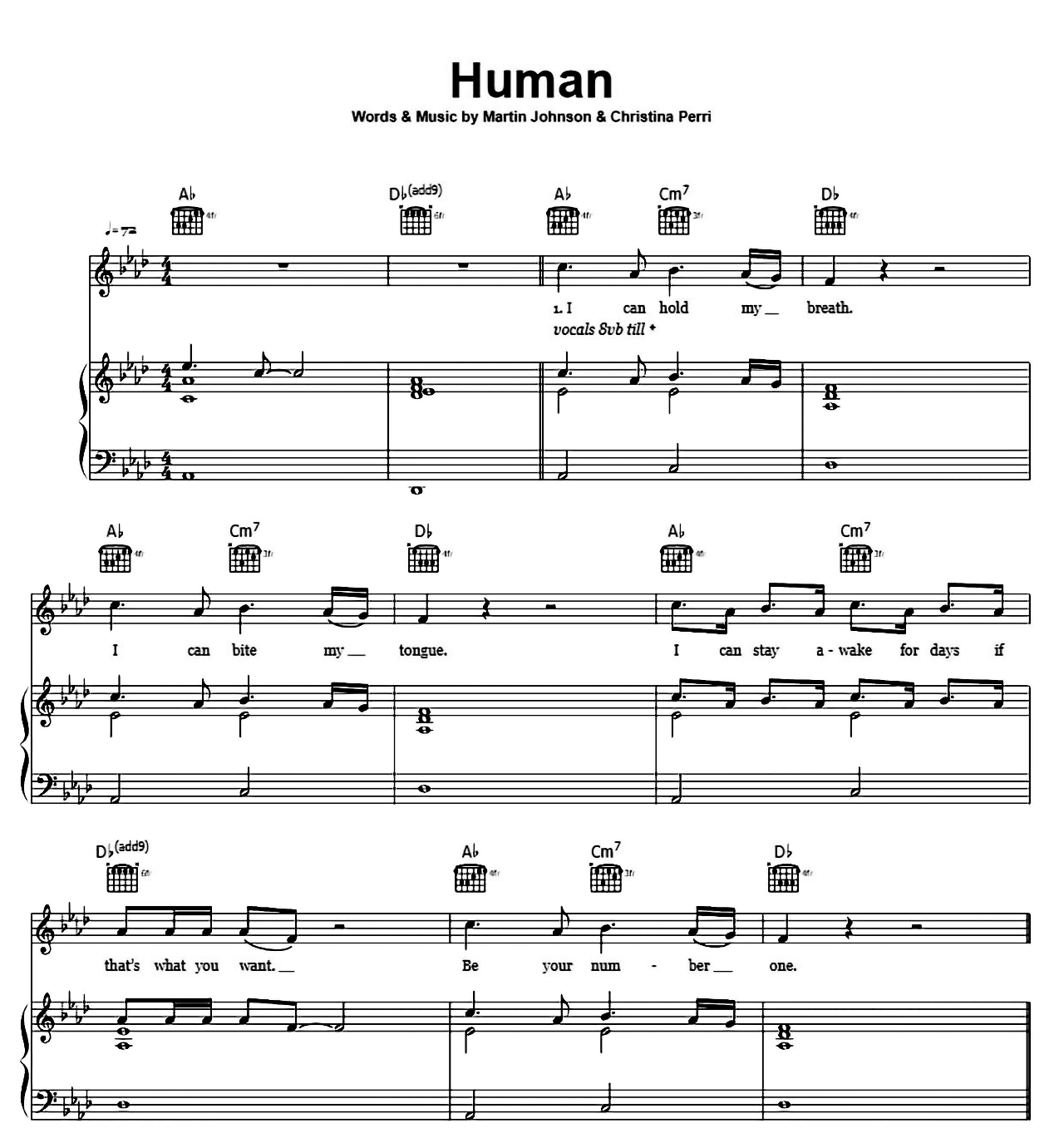 Human sheet music