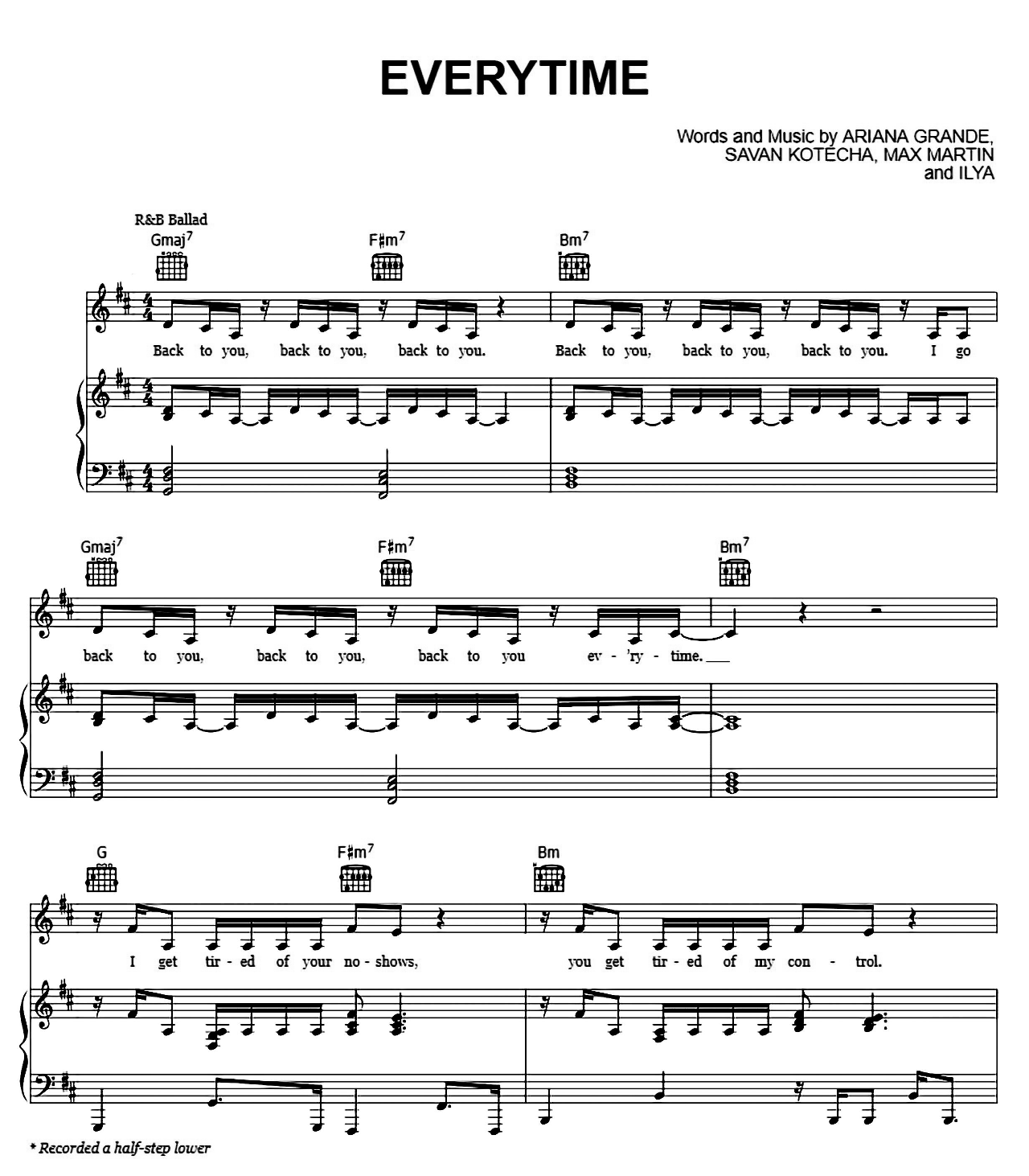 Everytime sheet music