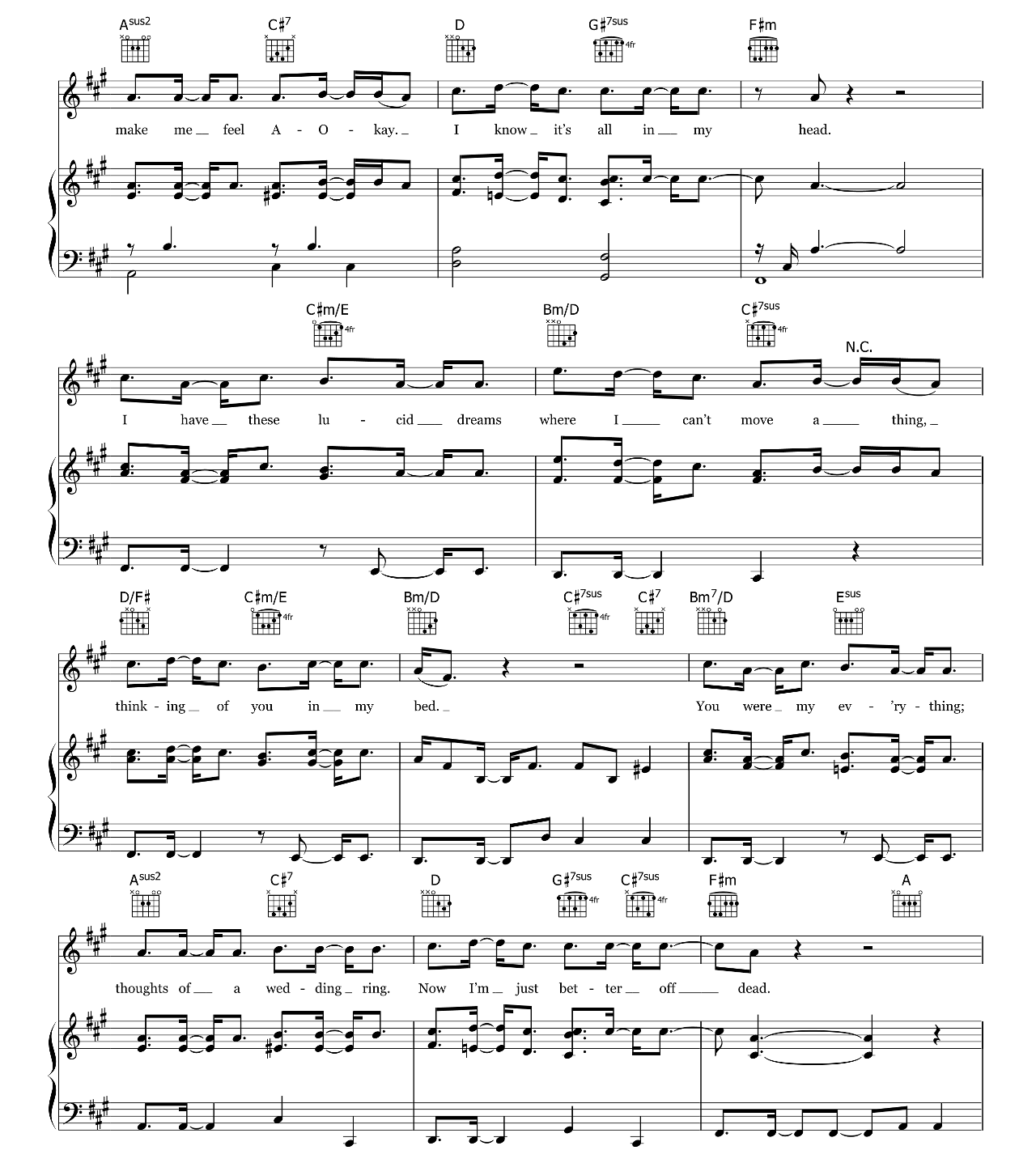 Lucid Dreams sheet music 4