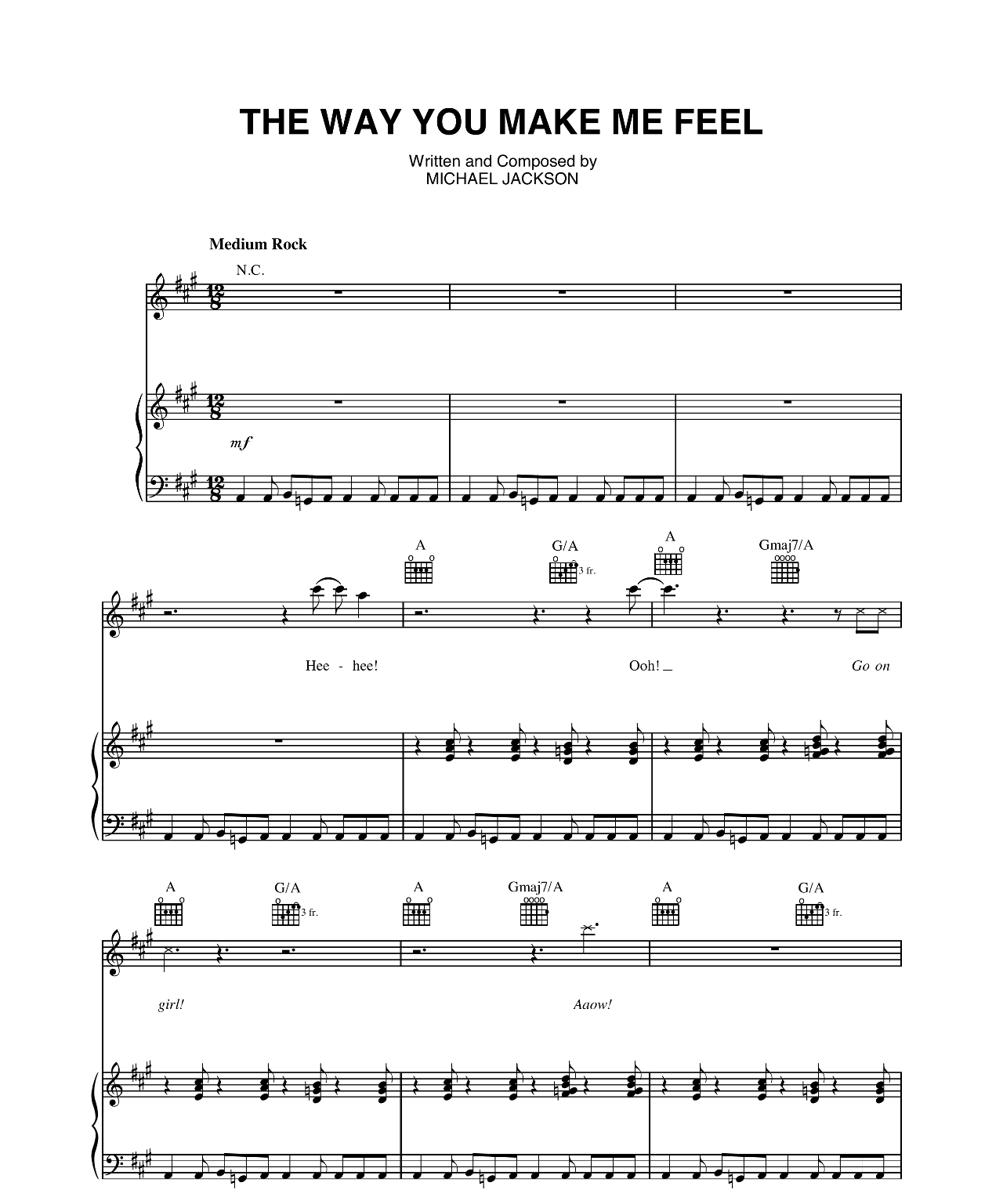The Way You Make Me Feel sheet music