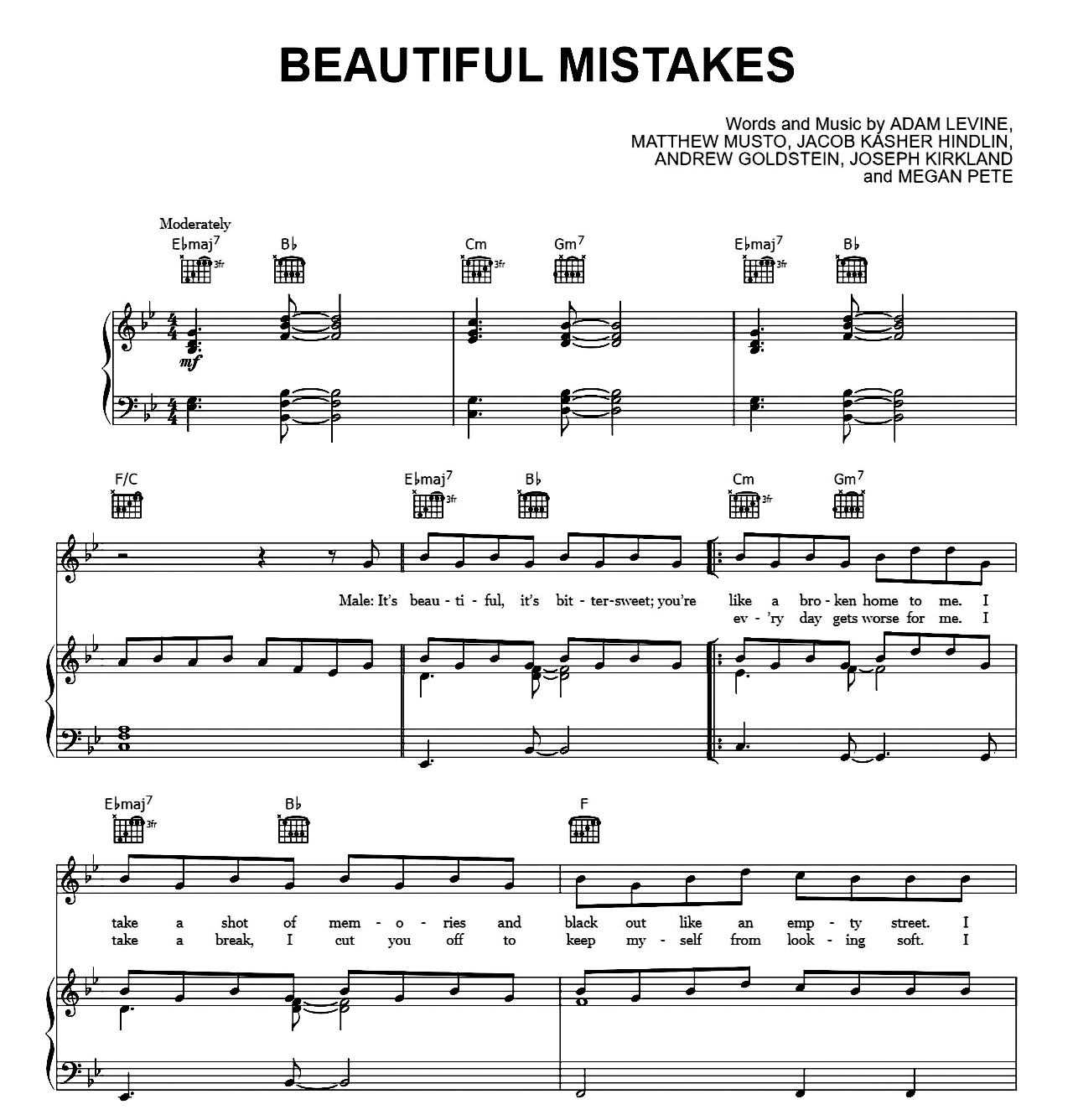 Beautiful Mistakes sheet music