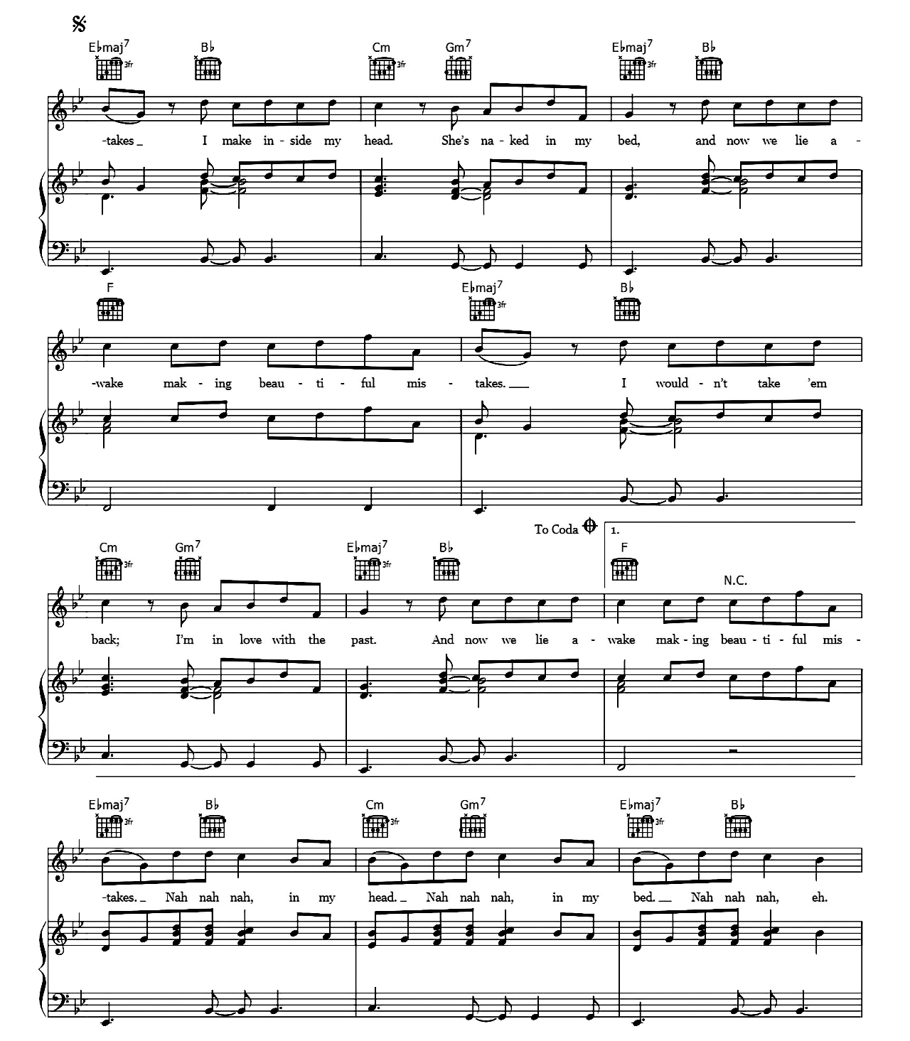 Beautiful Mistakes sheet music 3