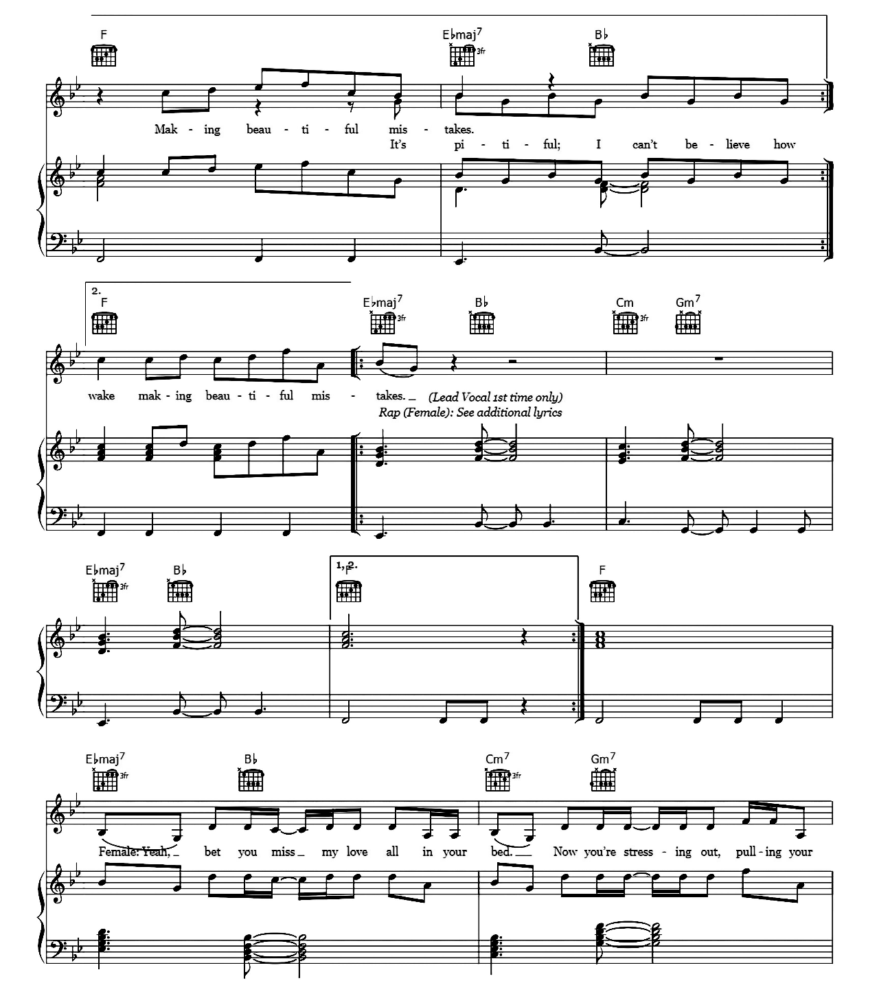 Beautiful Mistakes sheet music 4