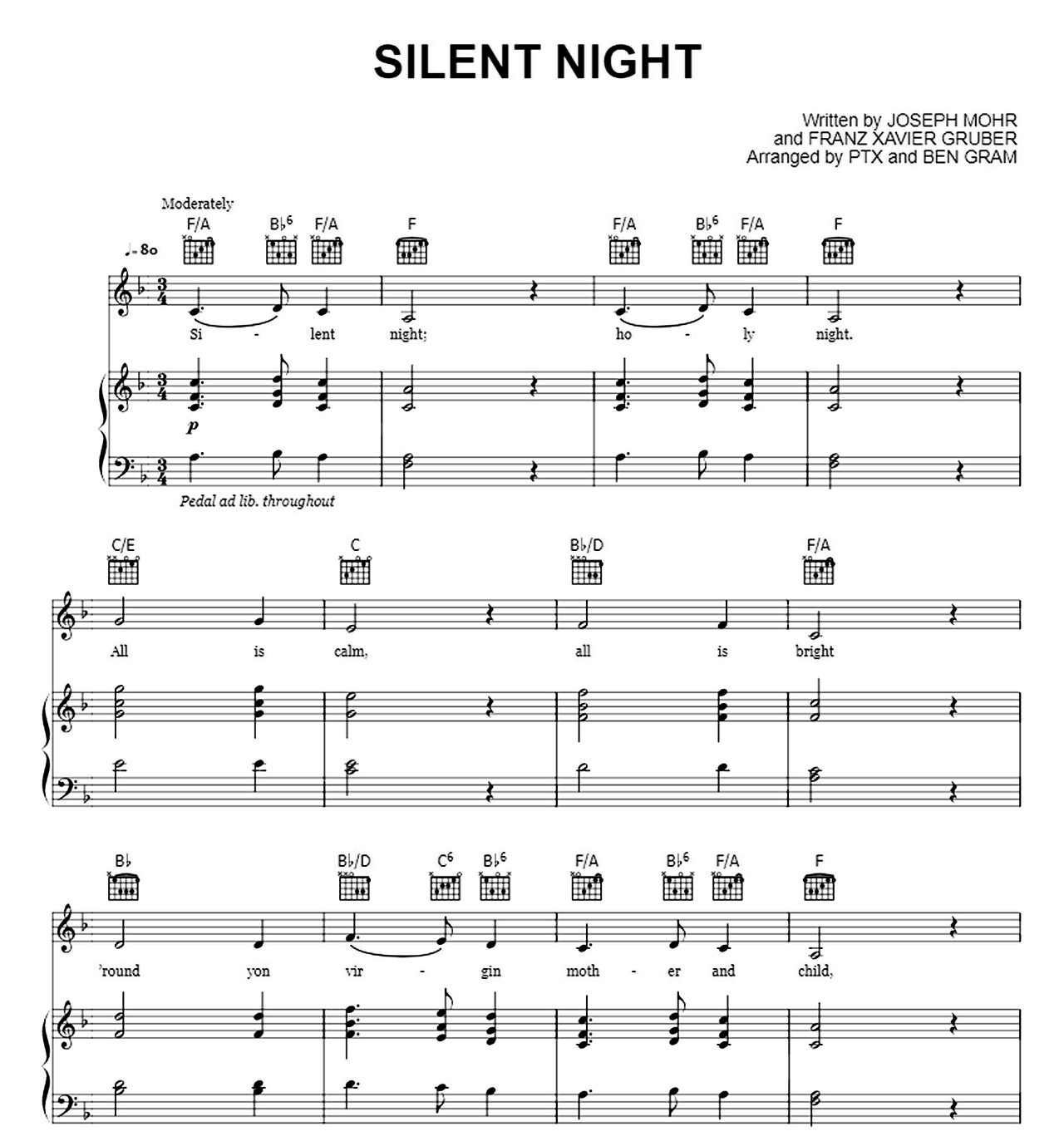 Silent Night sheet music