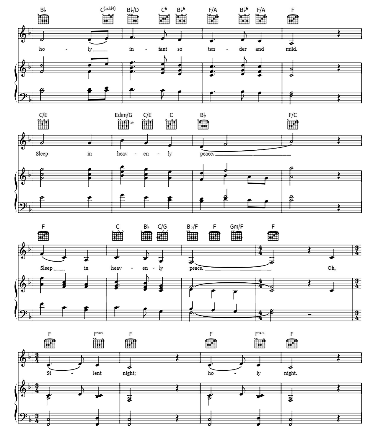 Silent Night sheet music 2