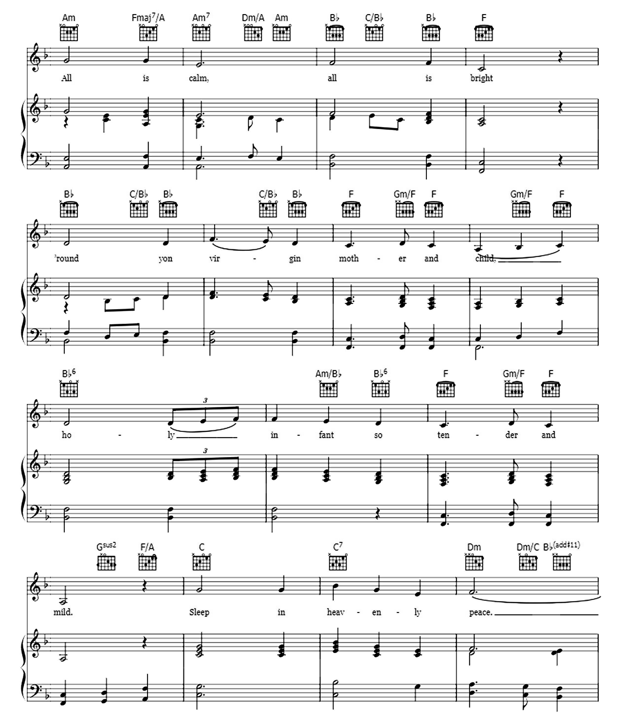 Silent Night sheet music 3