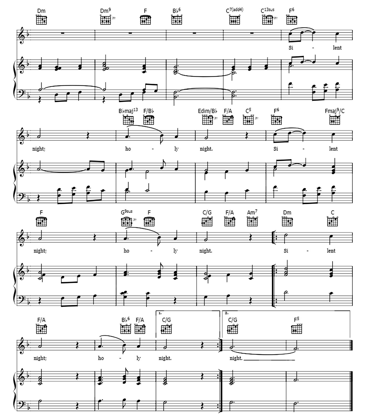 Silent Night sheet music 5