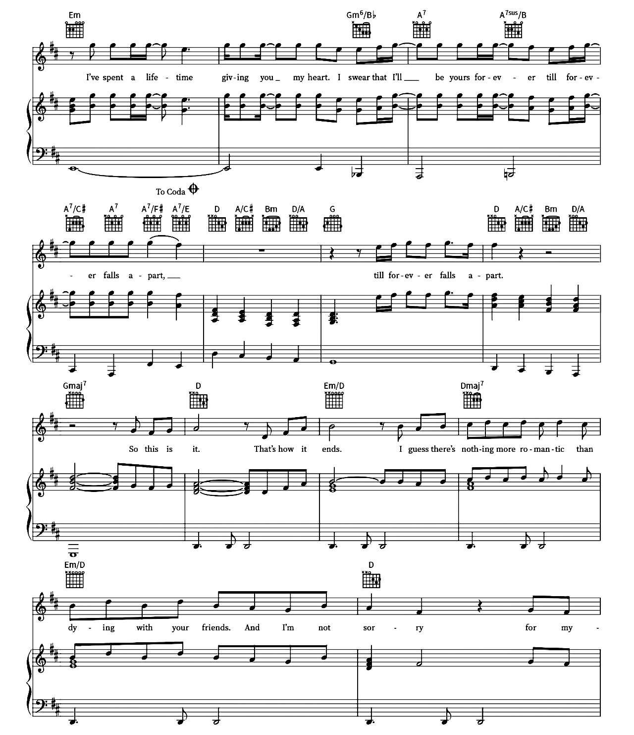 Till Forever Falls Apart sheet music 3