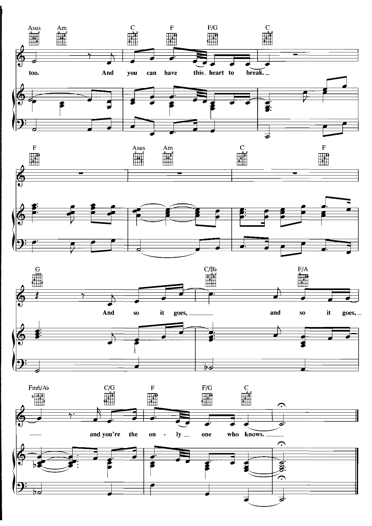 And So It Goes sheet music 5
