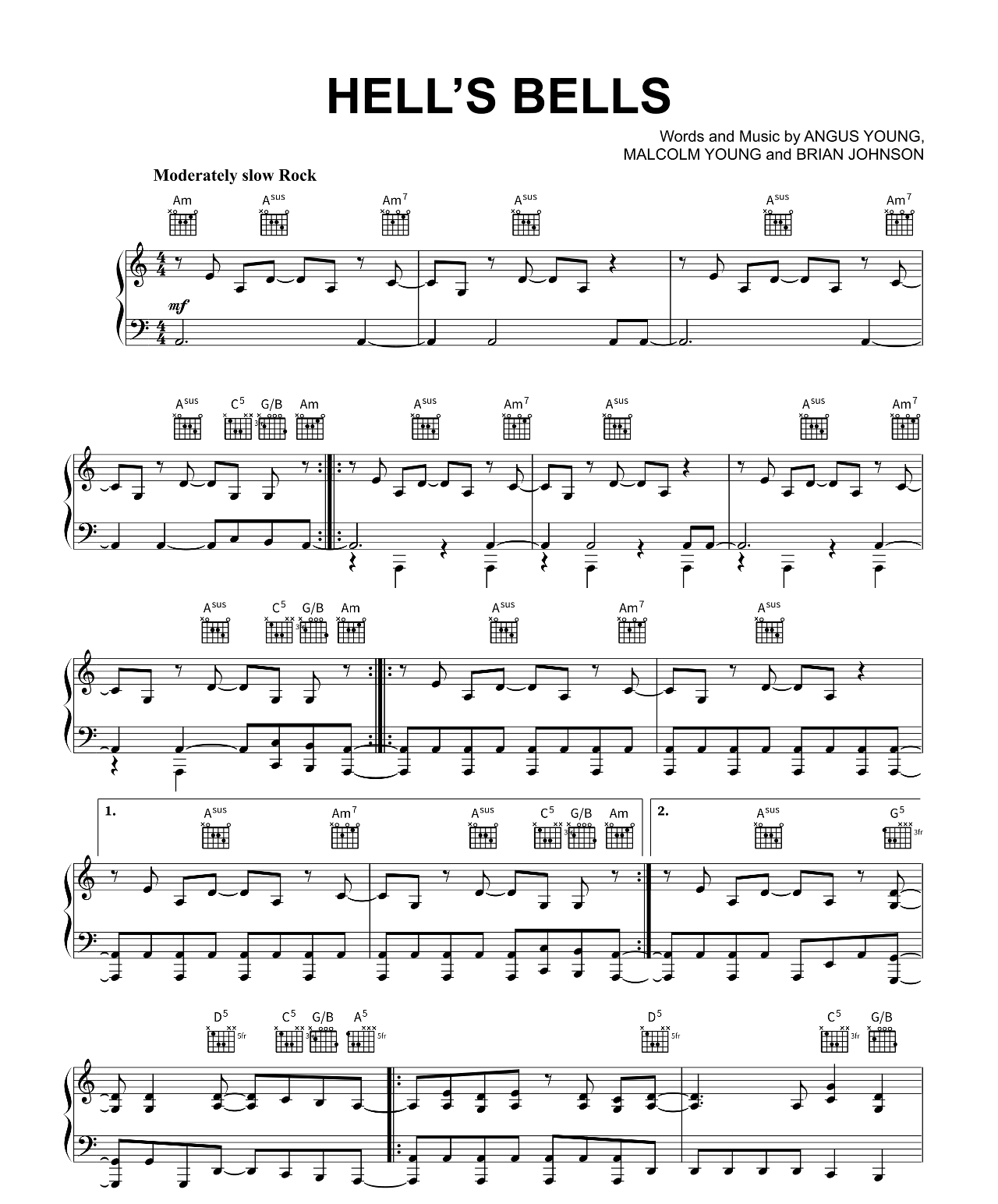 Hells Bells sheet music