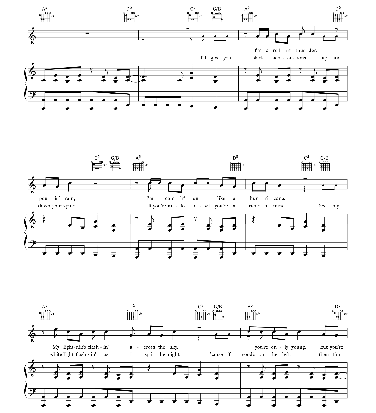 Hells Bells sheet music 2
