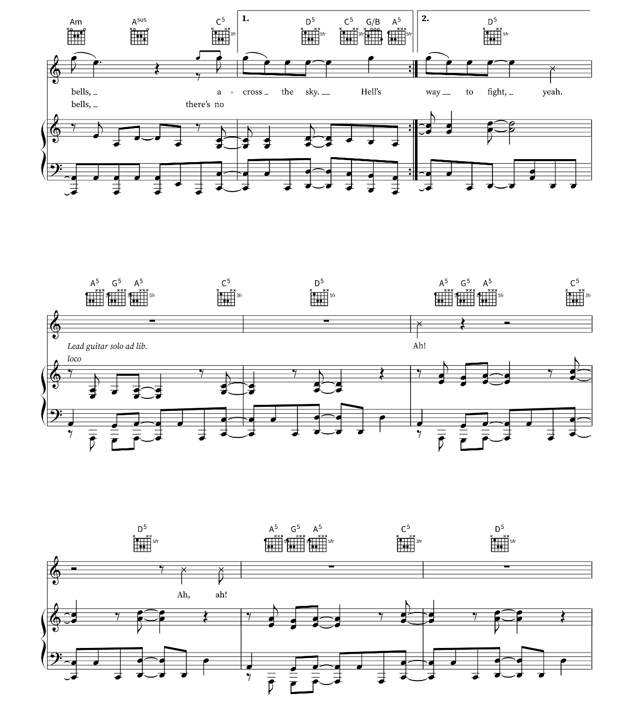 Hells Bells sheet music 6