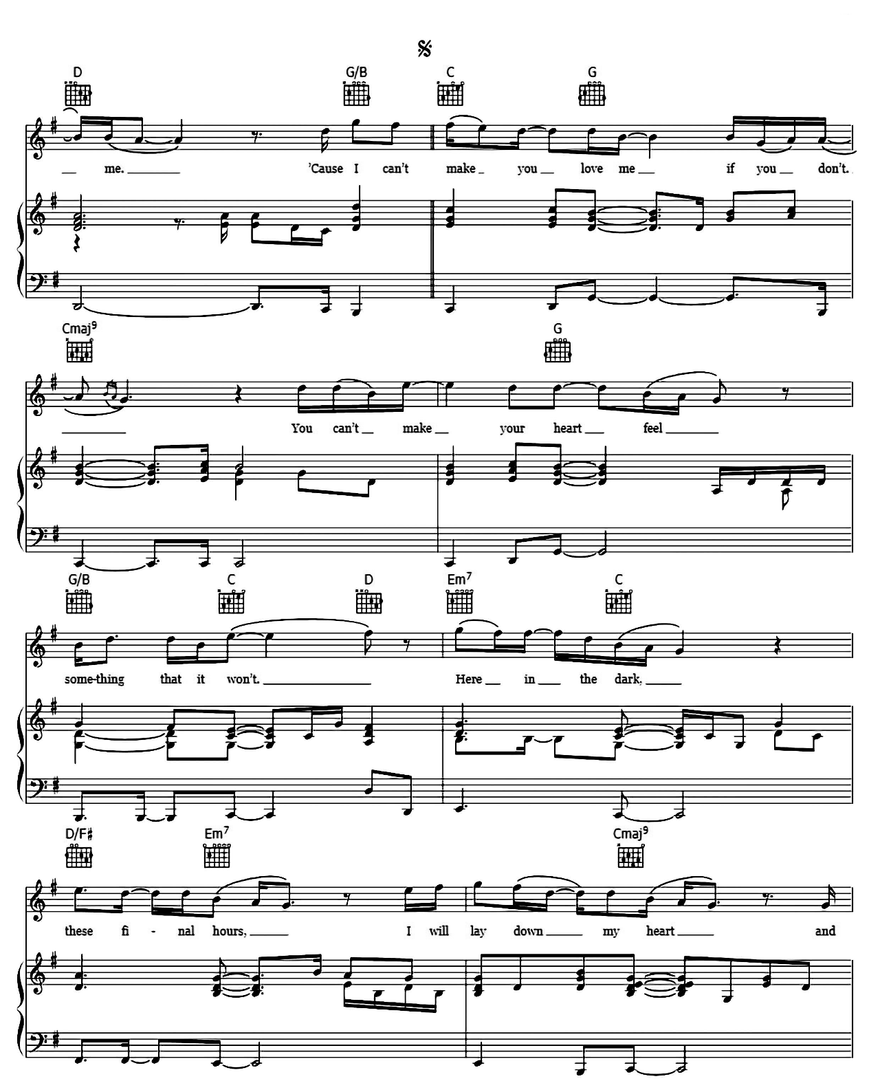 I Can't Make You Love Me sheet music 3