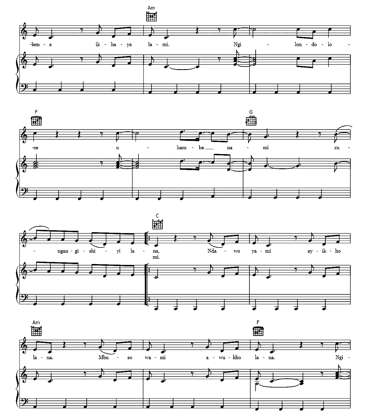 Jerusalema sheet music 2