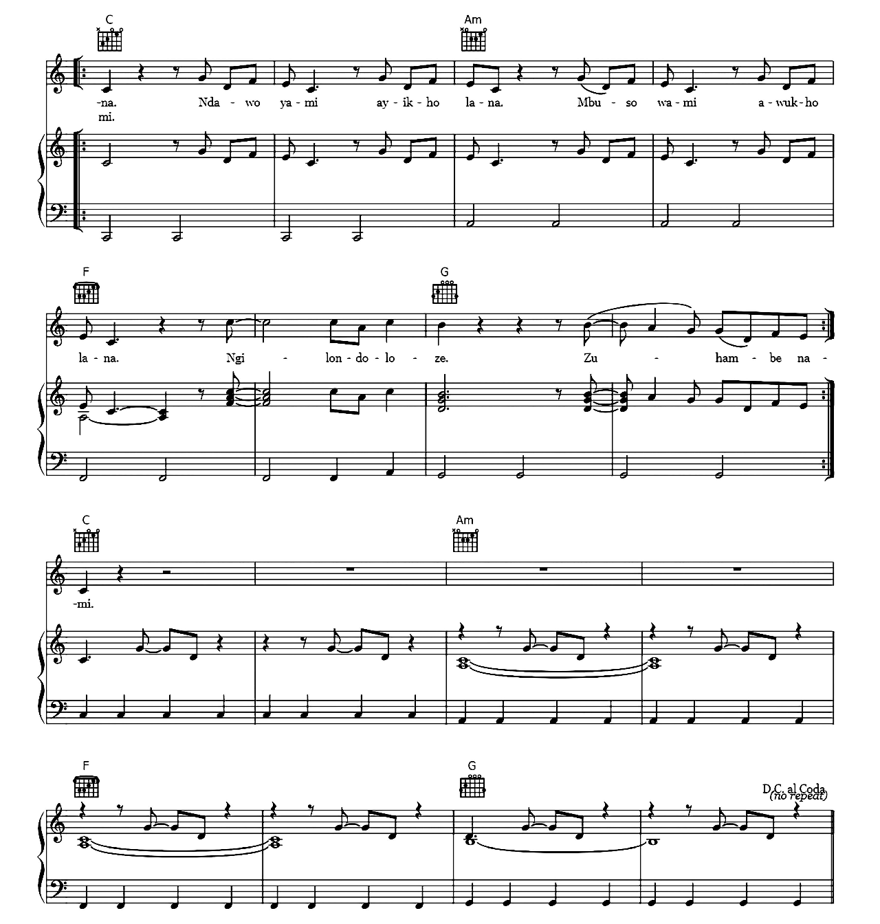 Jerusalema sheet music 4