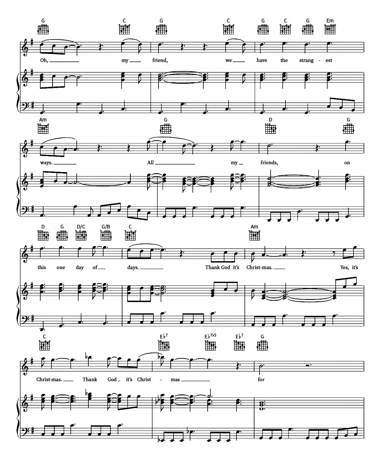 Thank God It's Christmas sheet music 4