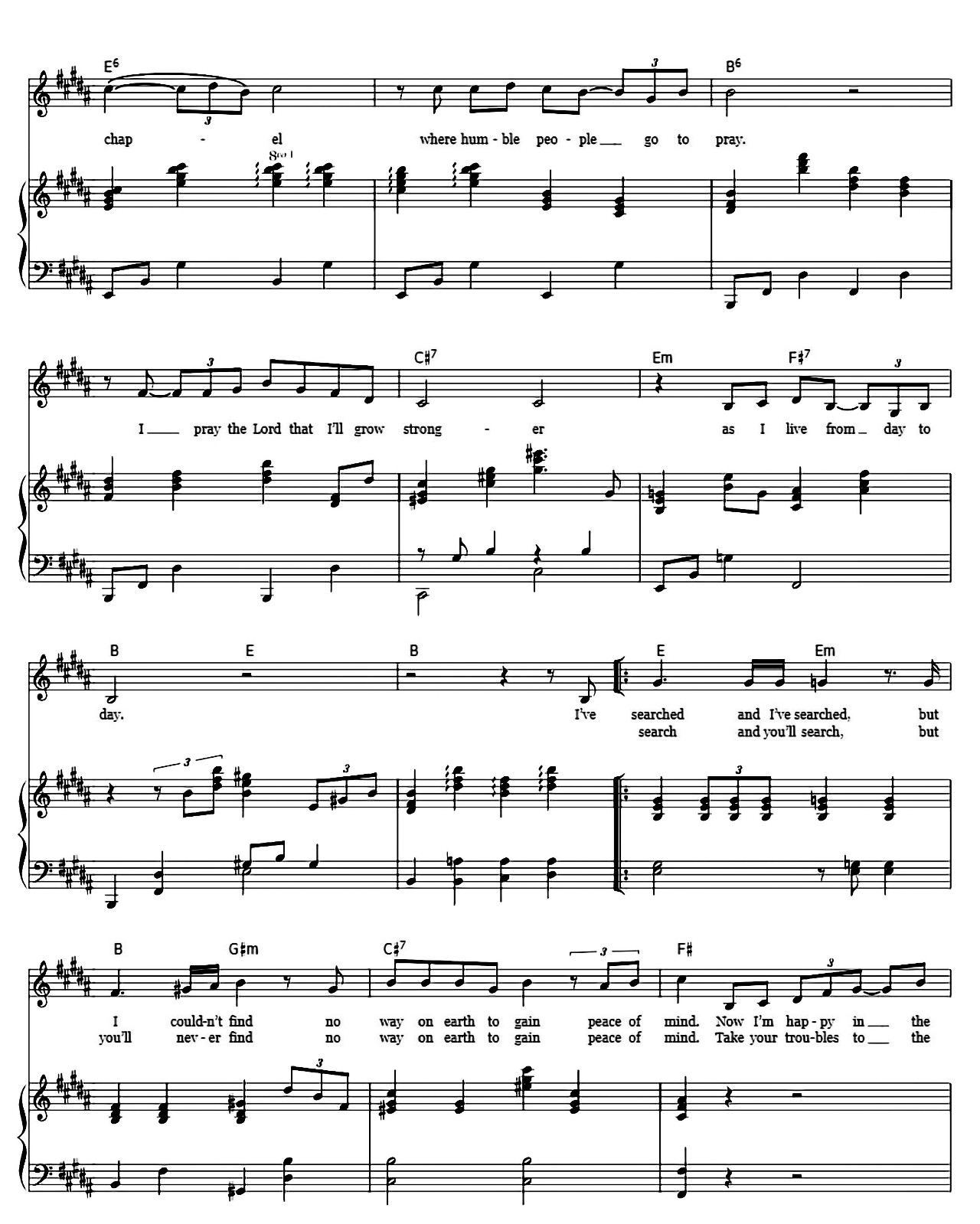 Crying In The Chapel sheet music 2