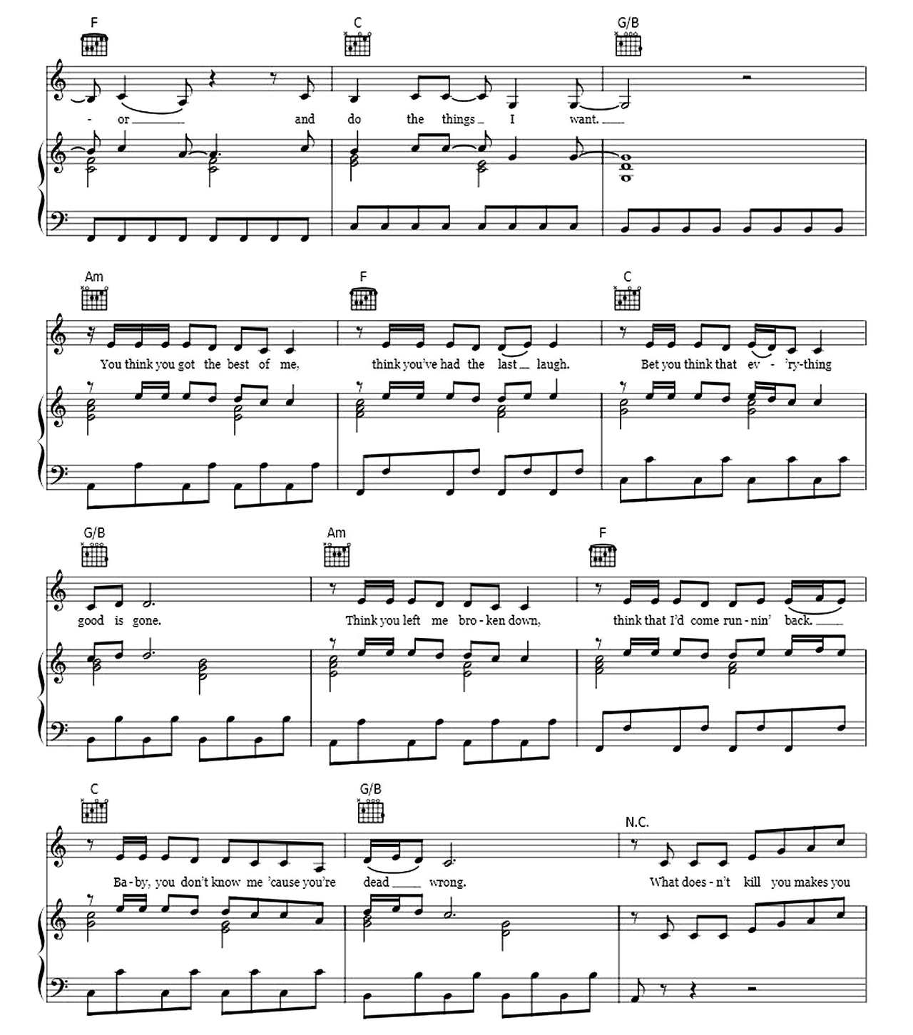 Stronger (What Doesn't Kill You) sheet music 2