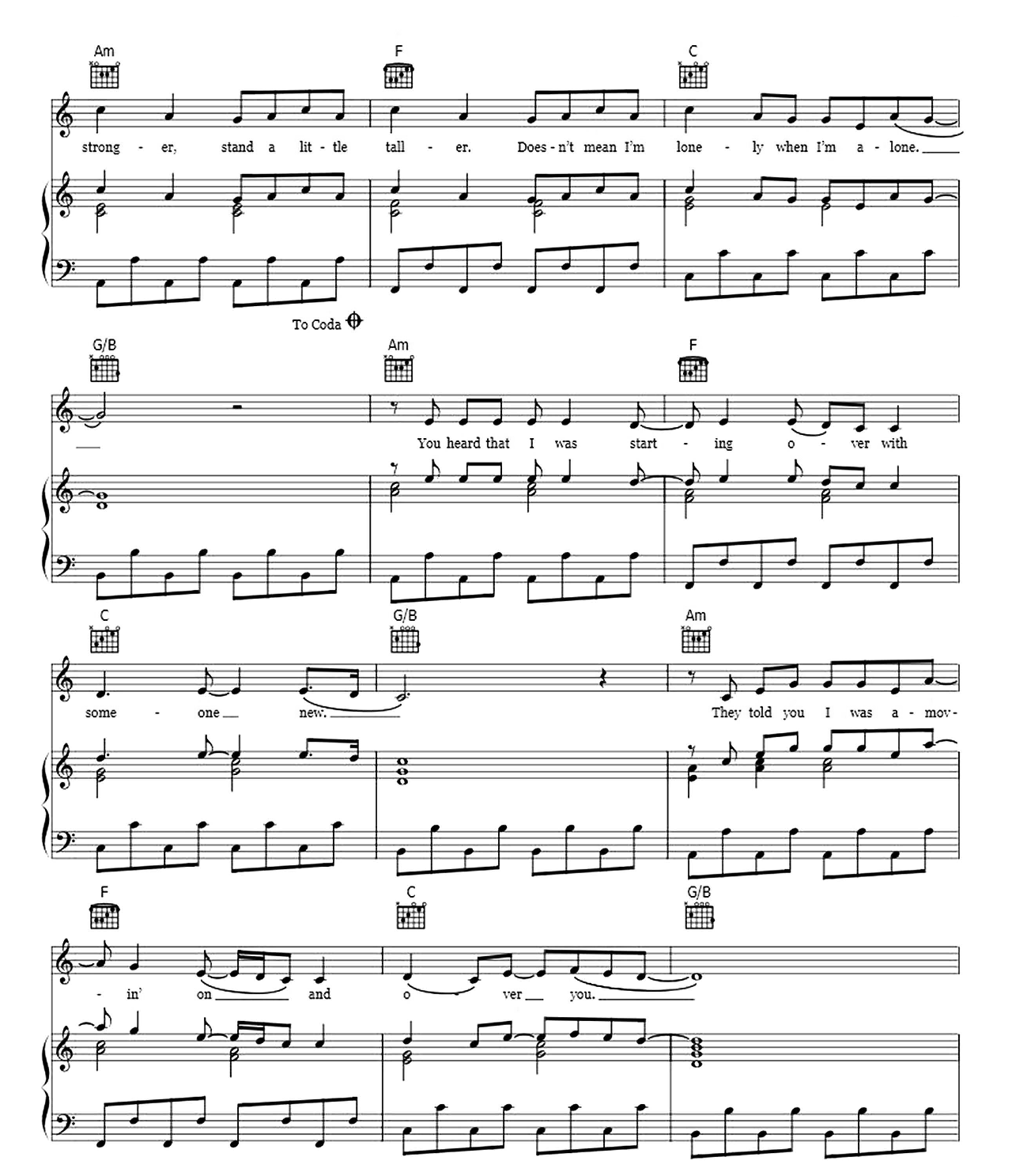 Stronger (What Doesn't Kill You) sheet music 4