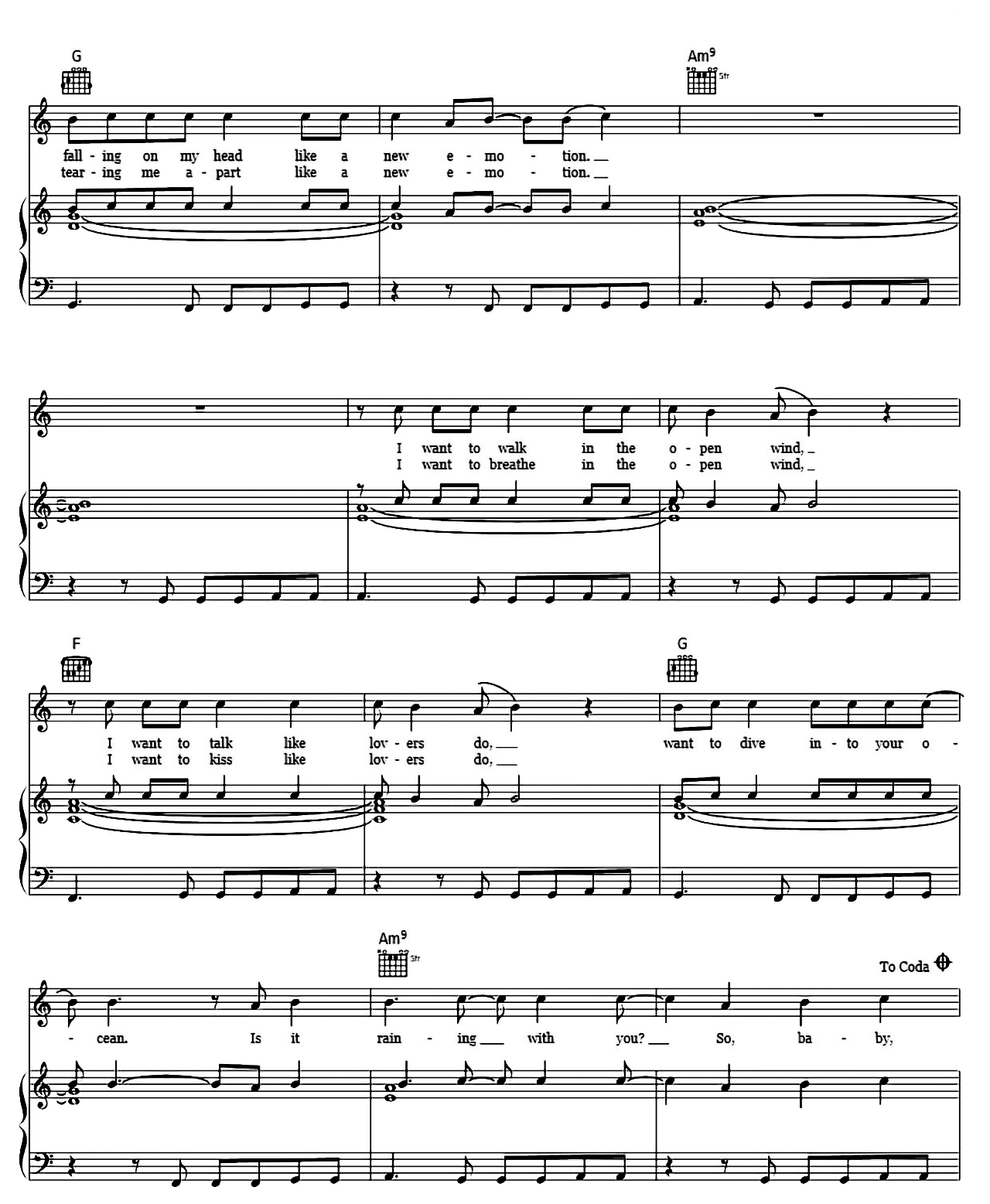 Here Comes The Rain Again sheet music 2