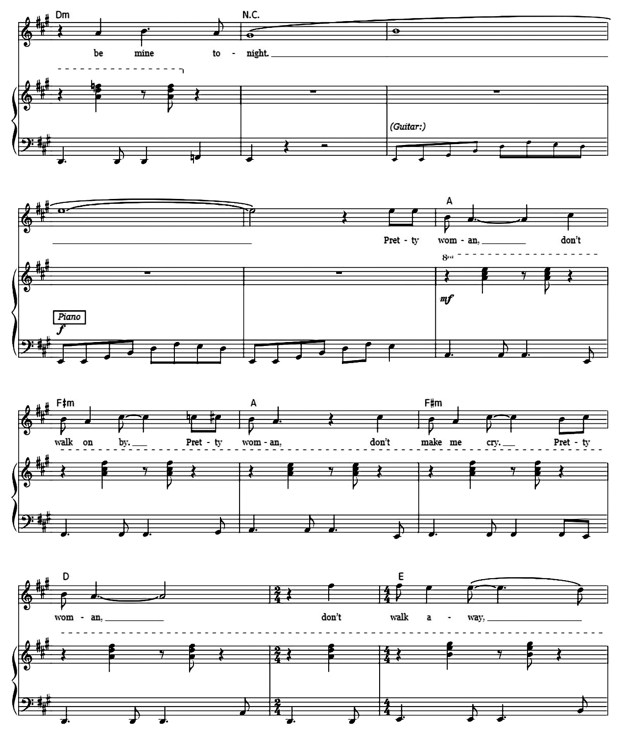 Oh Pretty Woman sheet music 5