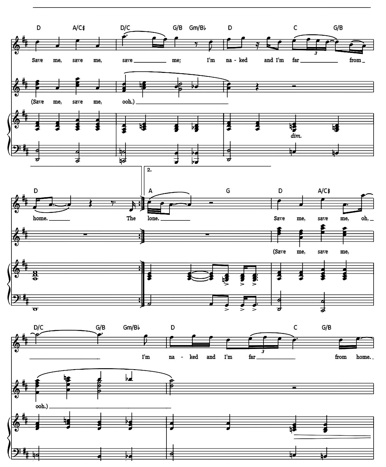 Save Me sheet music 3