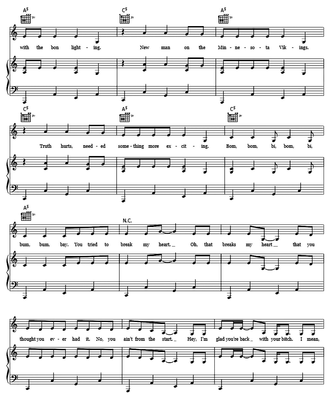 Truth Hurts sheet music 4