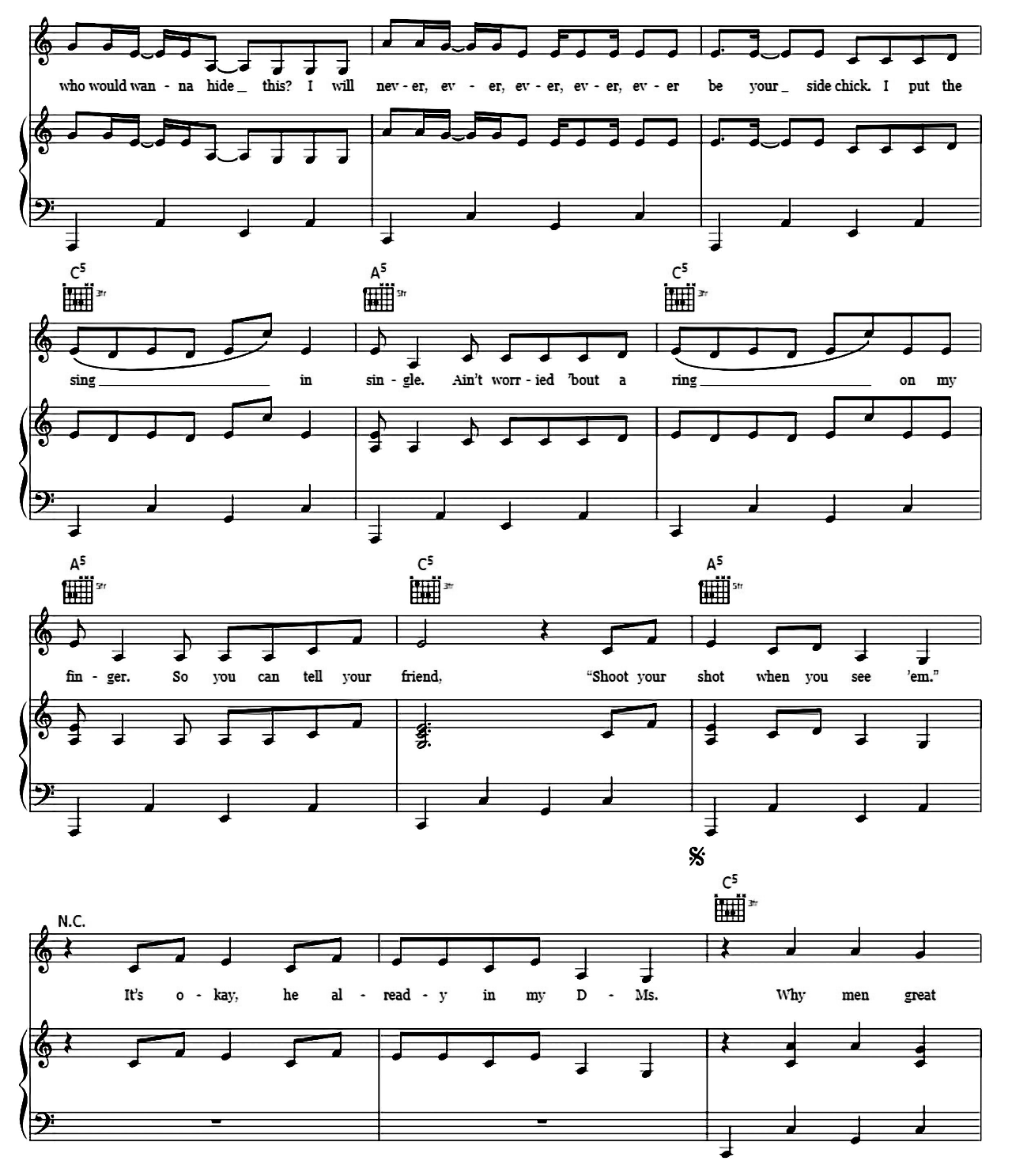 Truth Hurts sheet music 5