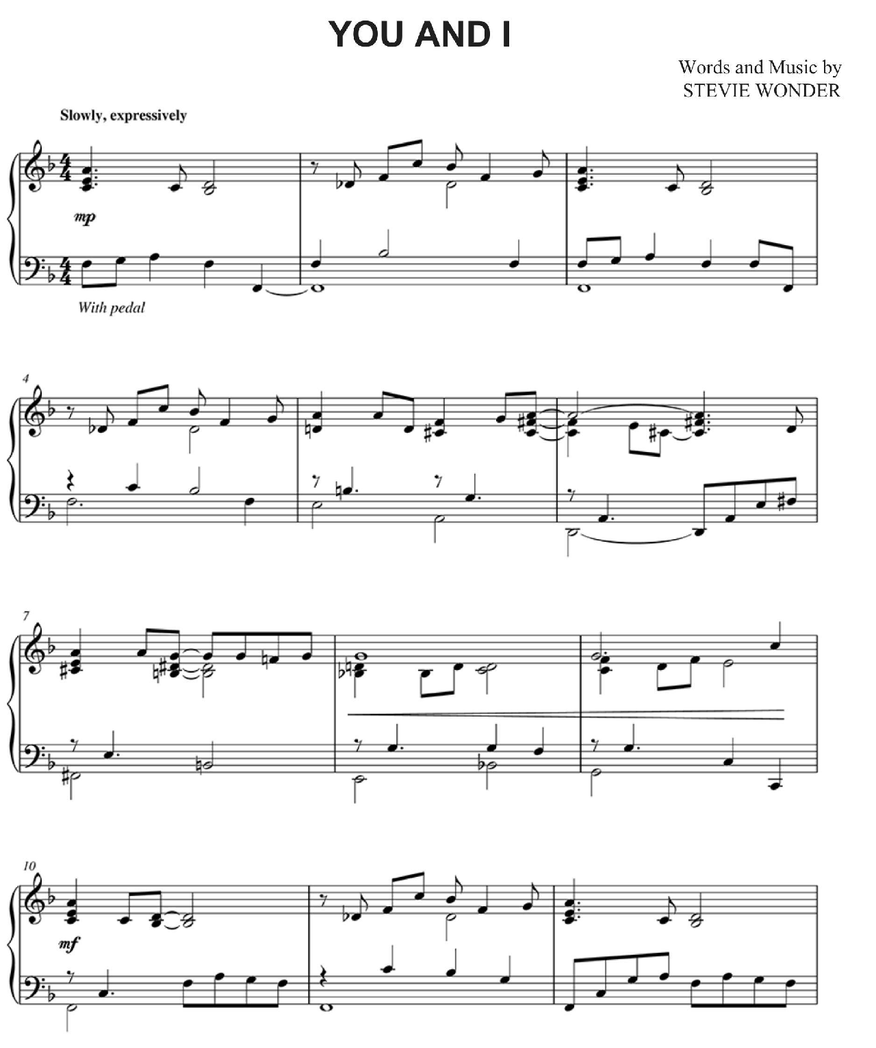 You And I sheet music