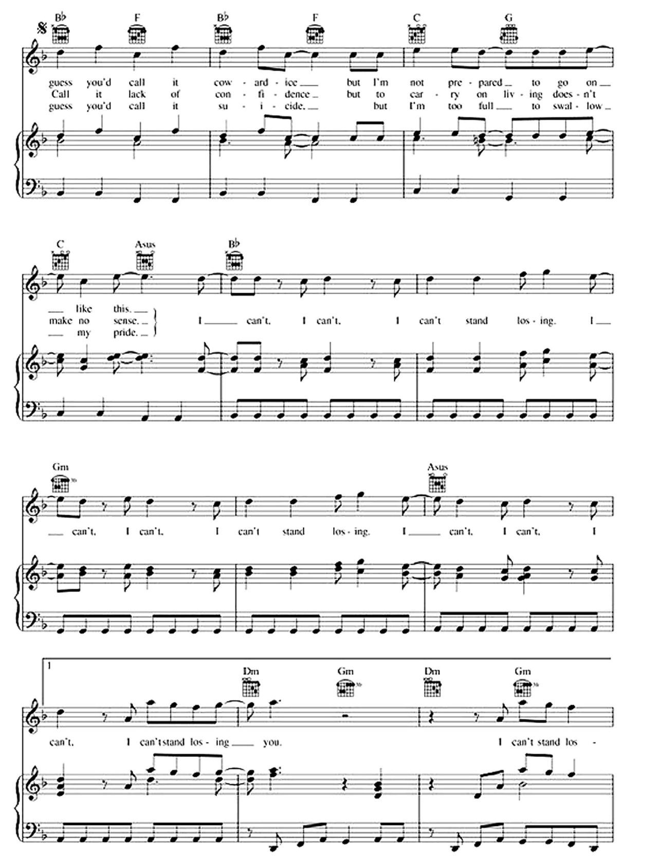 Can't Stand Losing You sheet music 2