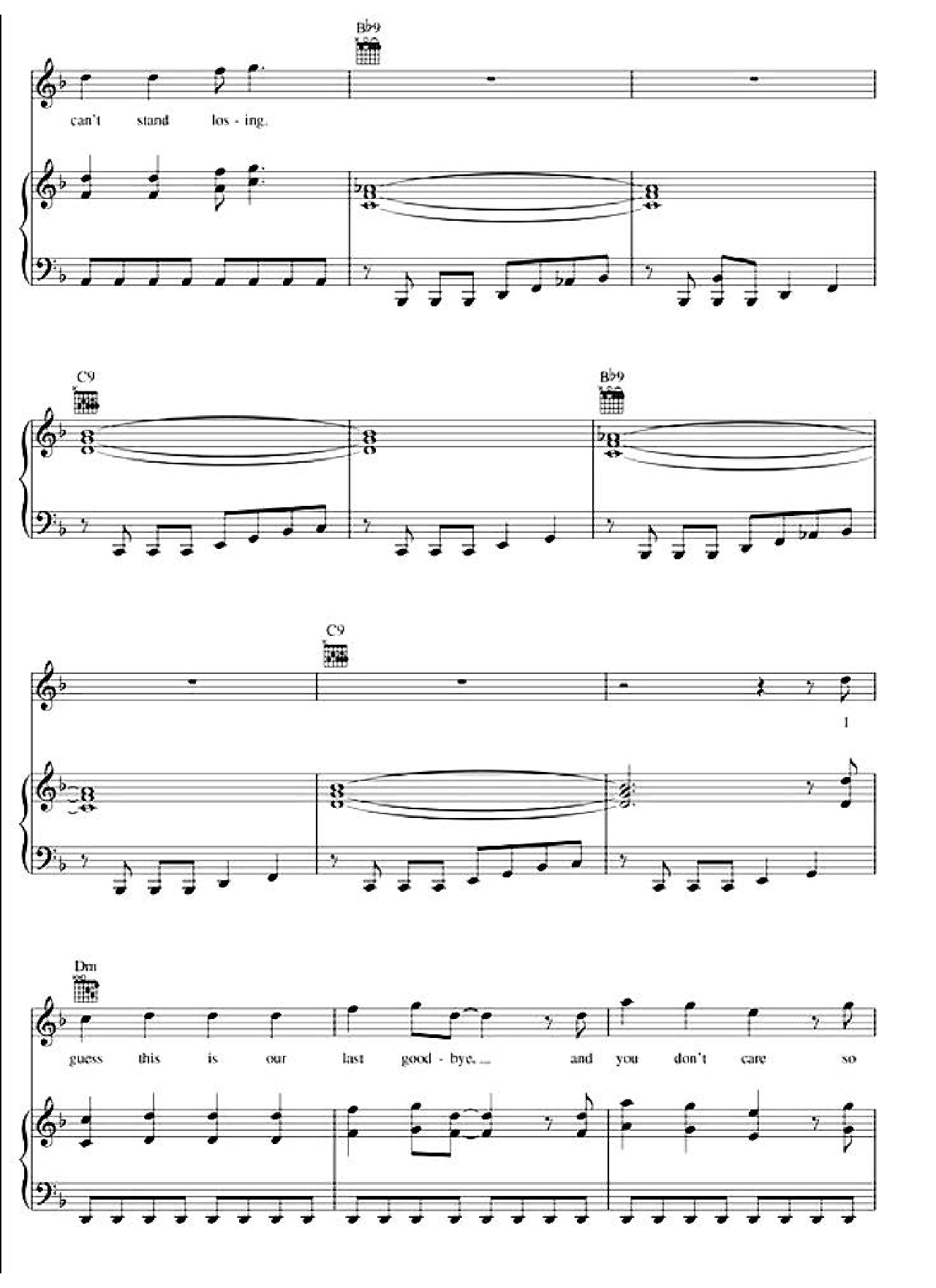 Can't Stand Losing You sheet music 4