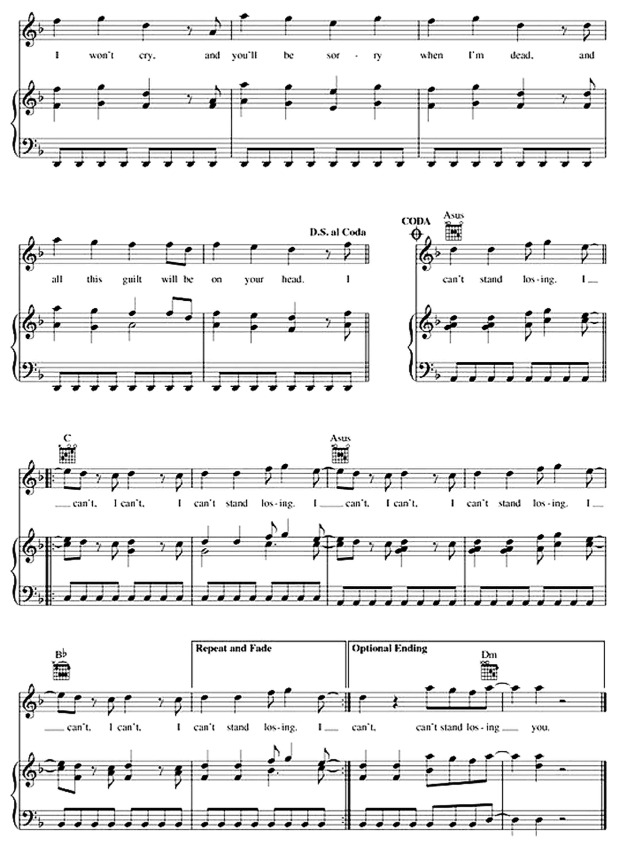 Can't Stand Losing You sheet music 5