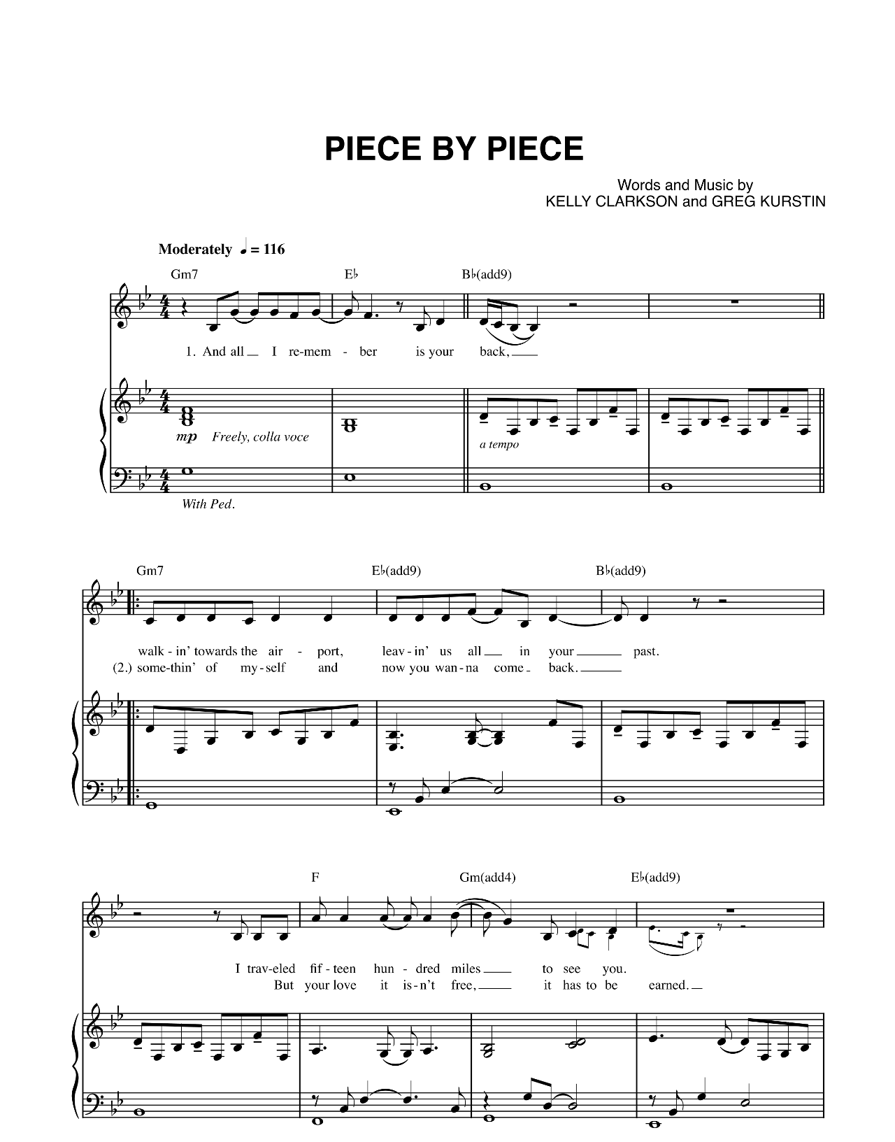 Piece By Piece sheet music