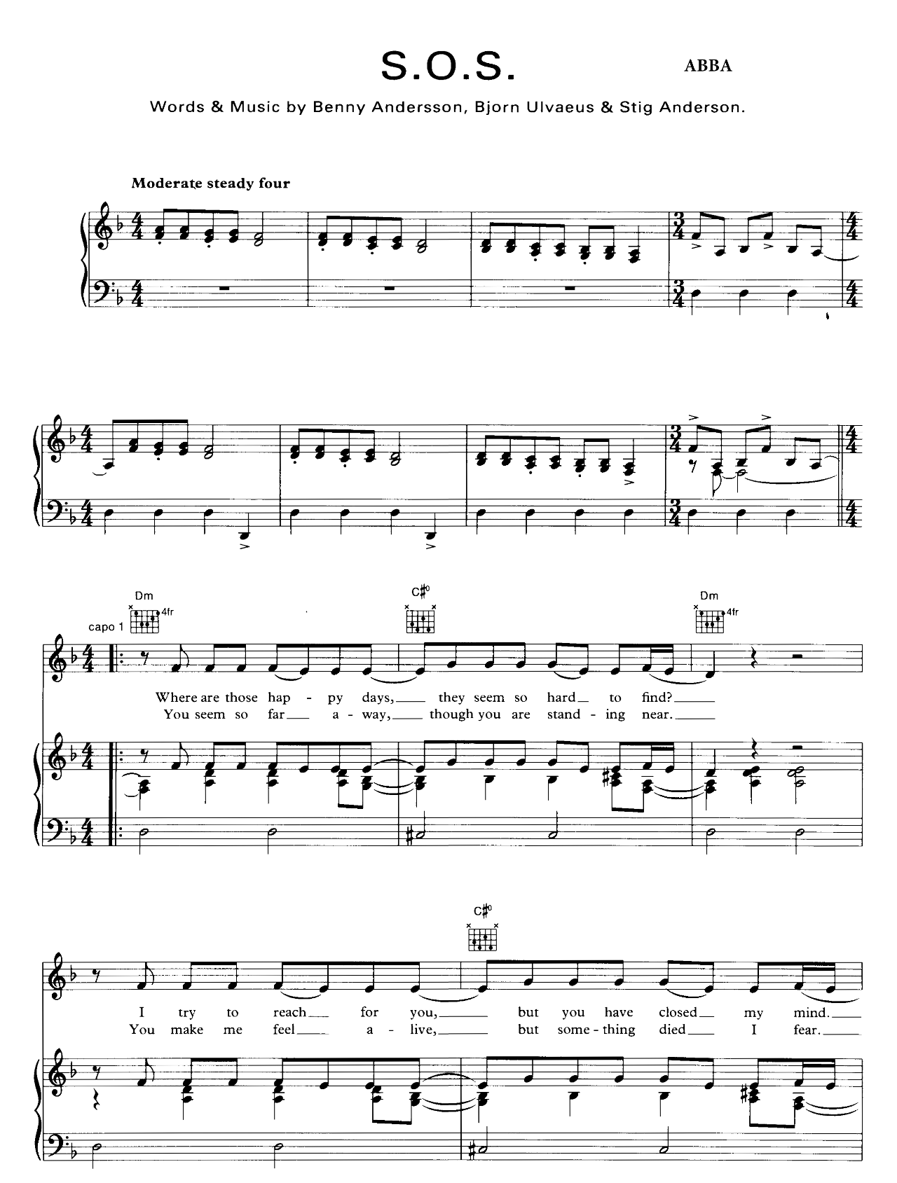 SOS sheet music