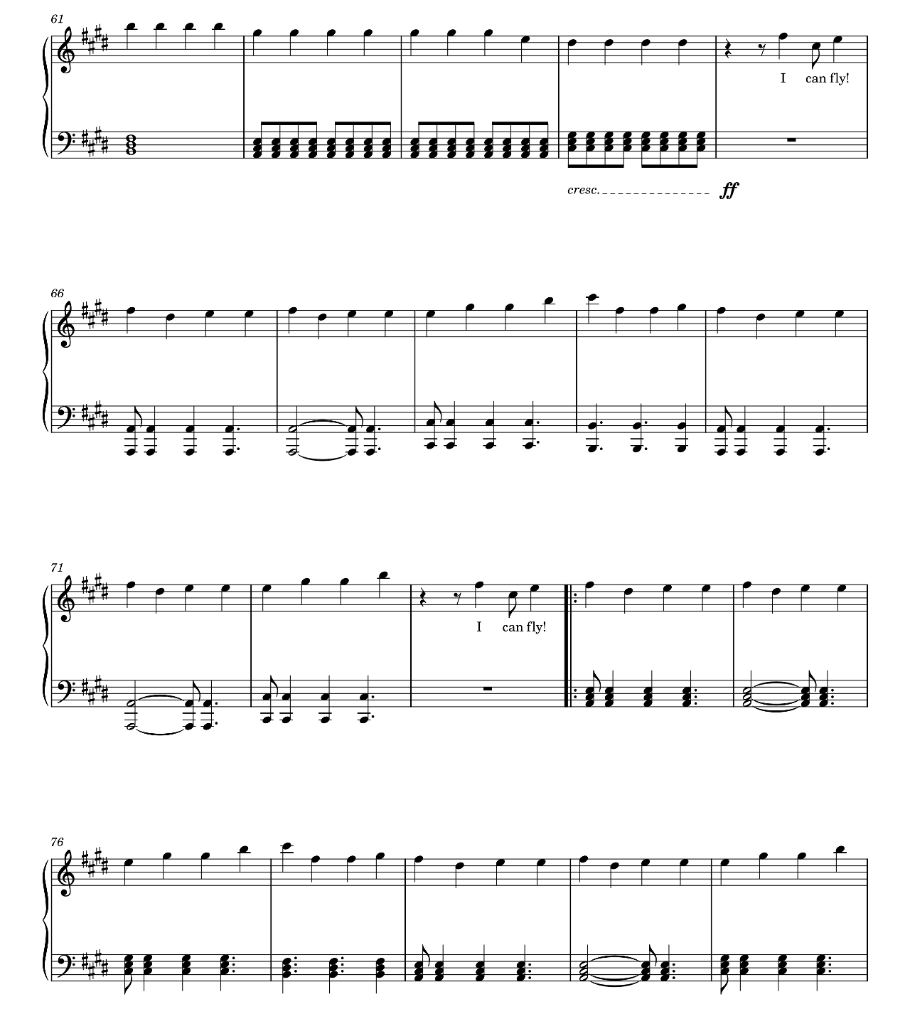 Fly sheet music 4